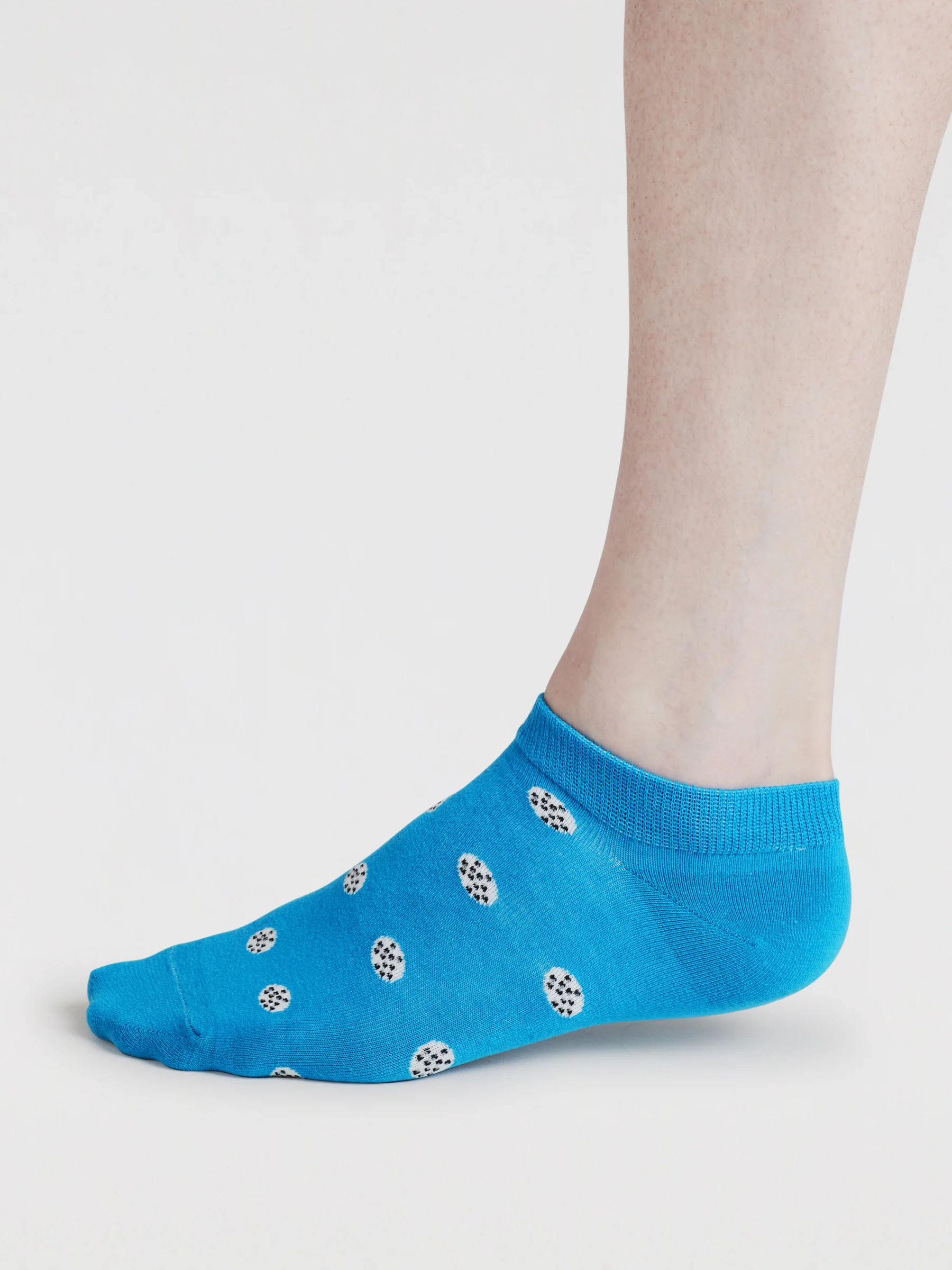 Mens Parker Sport Organic Cotton Trainer Socks - Azure Blue - Flockneti