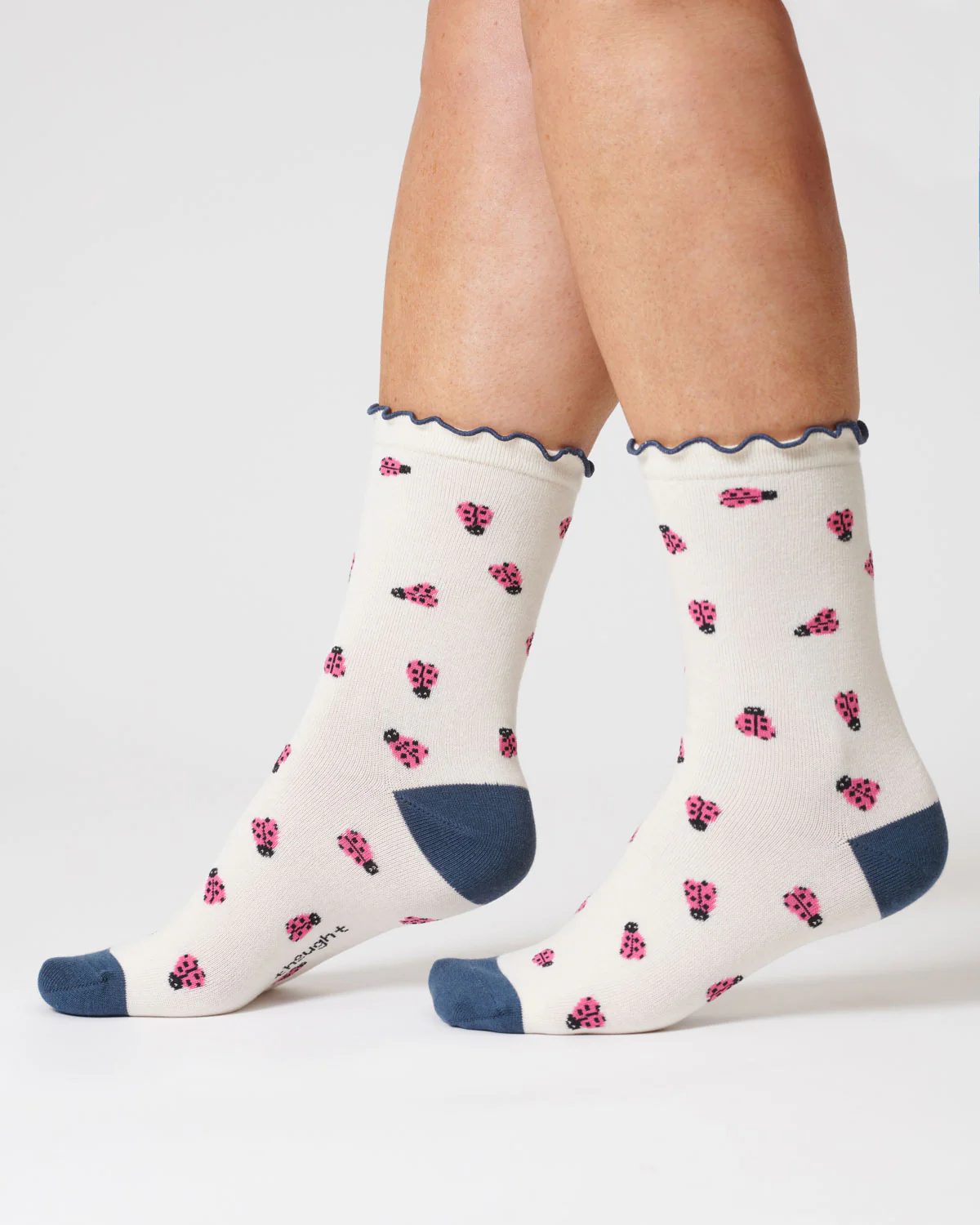 Womens Insect Organic Cotton Socks - Stone White - Flockneti