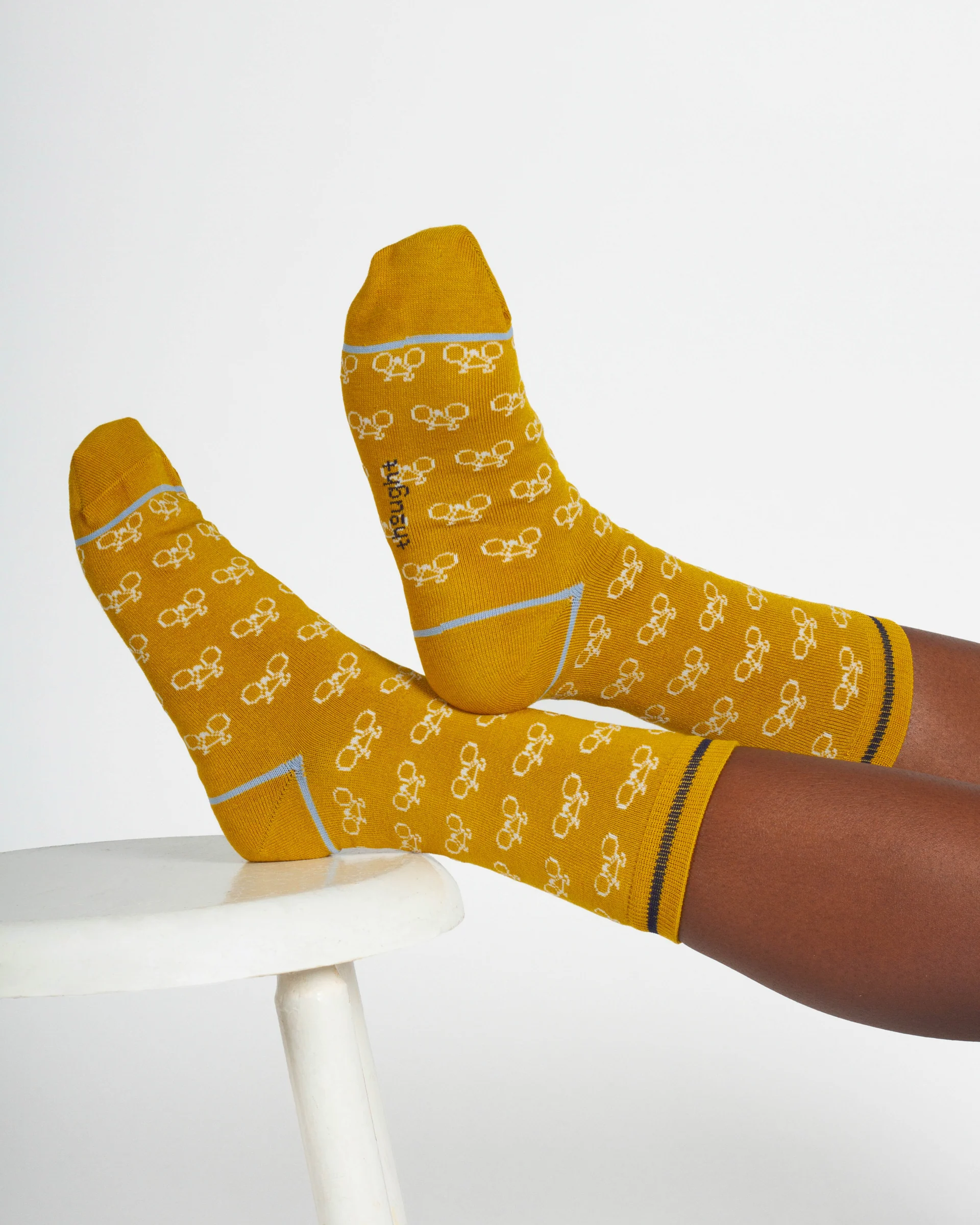 Bicycle Bamboo 3 Pack Socks - Blue/Yellow - Flockneti