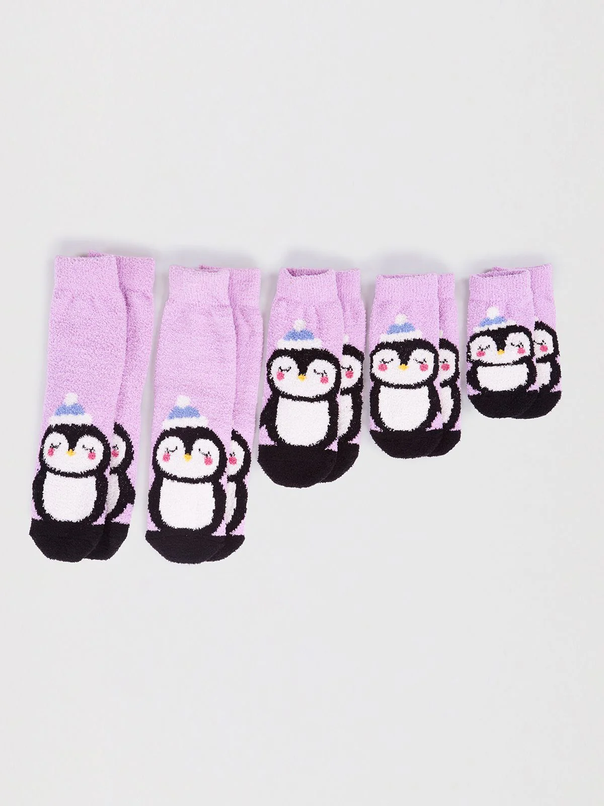 Billie Recycled Polyester Kids Animal Fluffy Sock - Lavender Purple - Flockneti