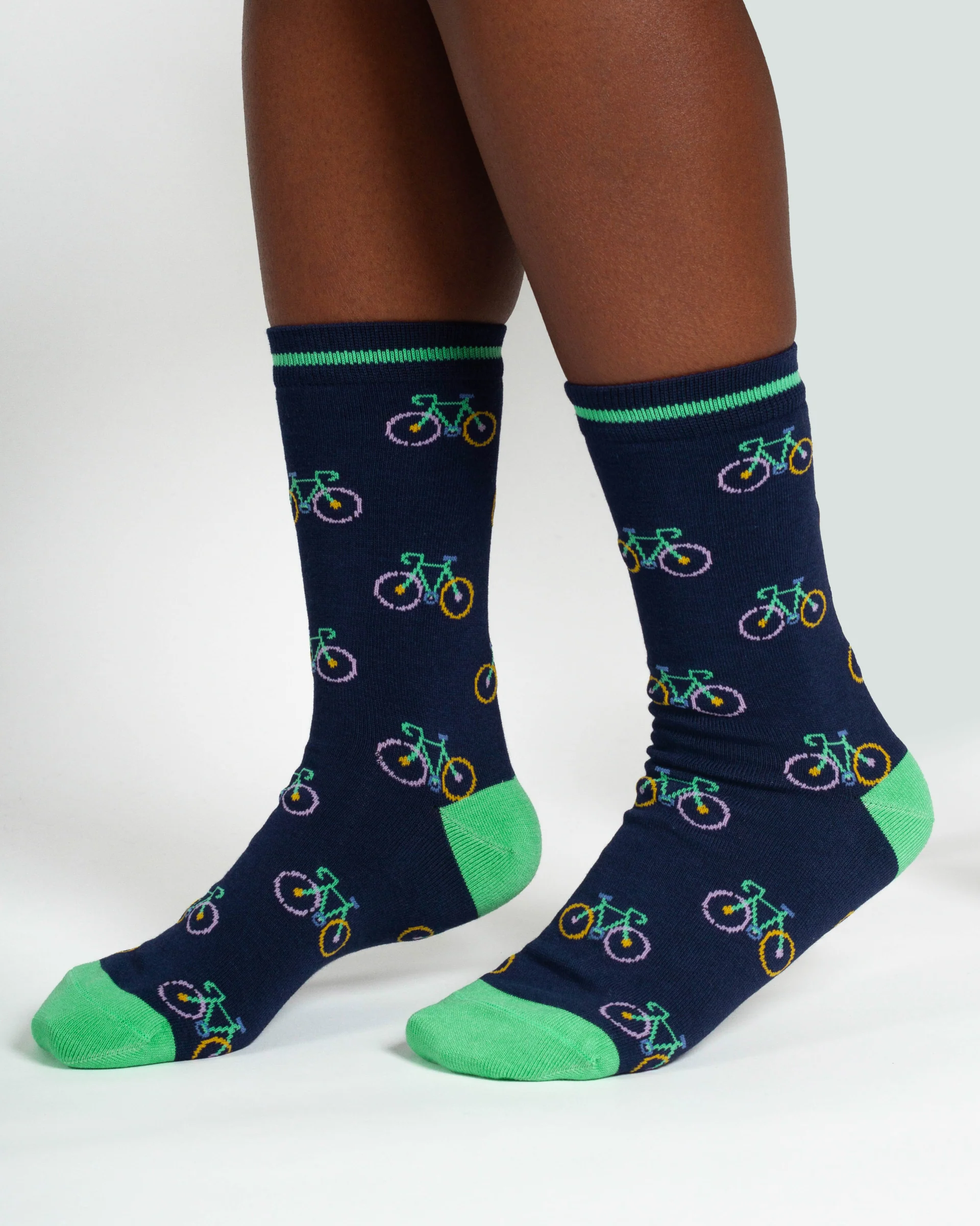 Bicycle Bamboo 3 Pack Socks - Blue/Yellow - Flockneti