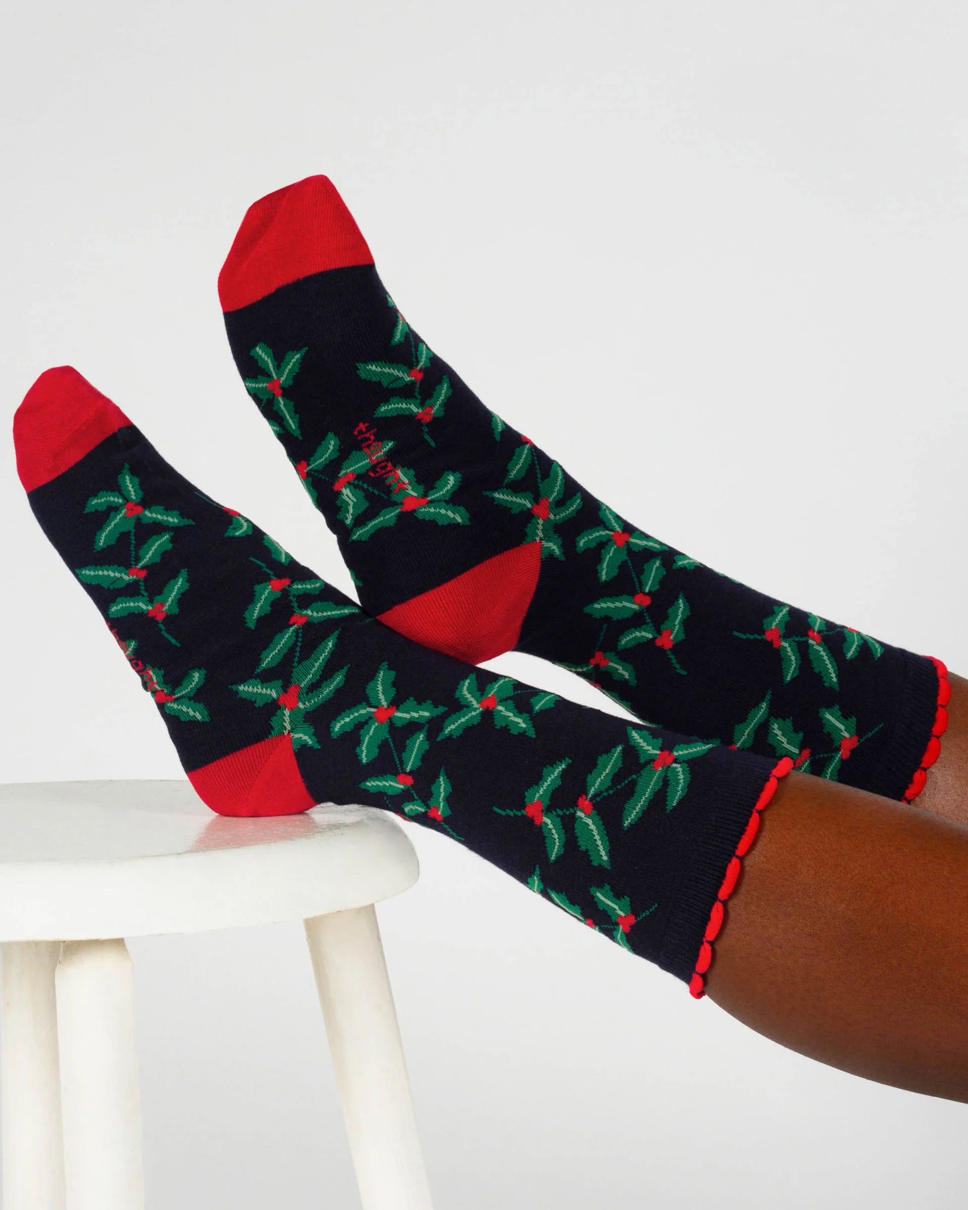 Womens December Birth Flower Sock - Holly - Flockneti