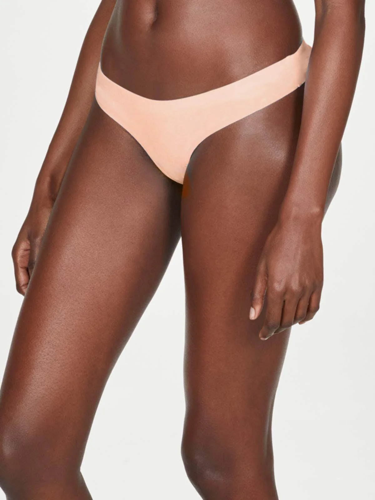 Recycled Nylon Seamless Thong - Blush Pink - Flockneti