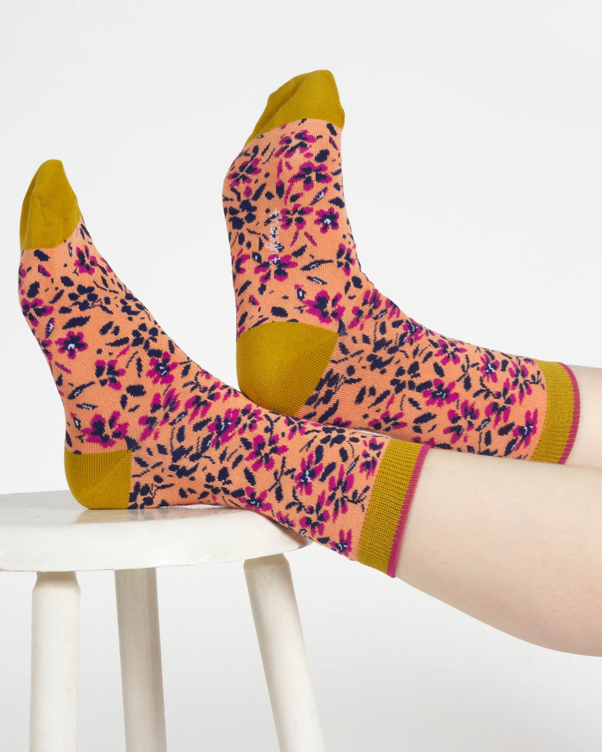 Floral Bamboo Gift Box of 4 Socks - Multi - Flockneti