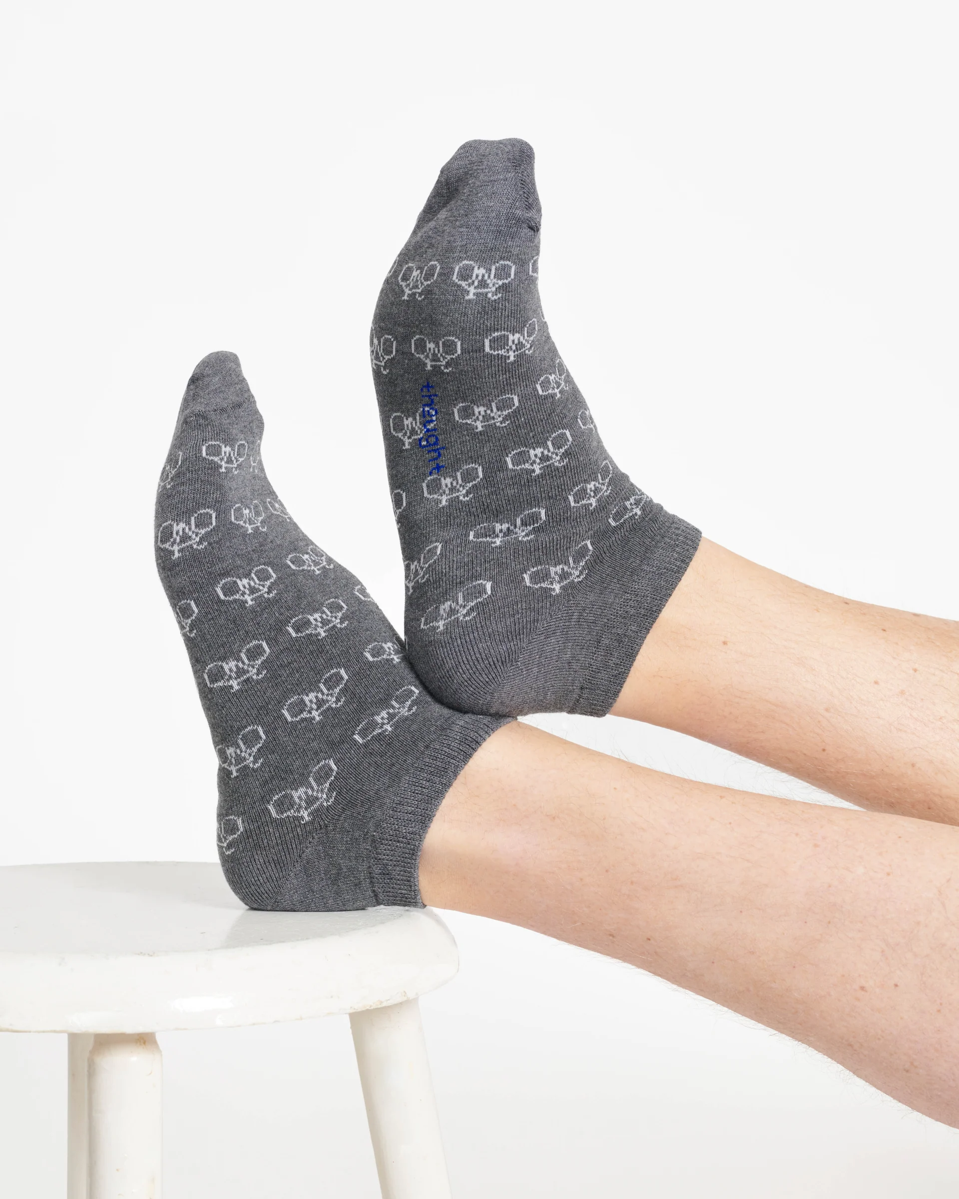 Bicycle Bamboo Trainer Socks - Grey - Flockneti