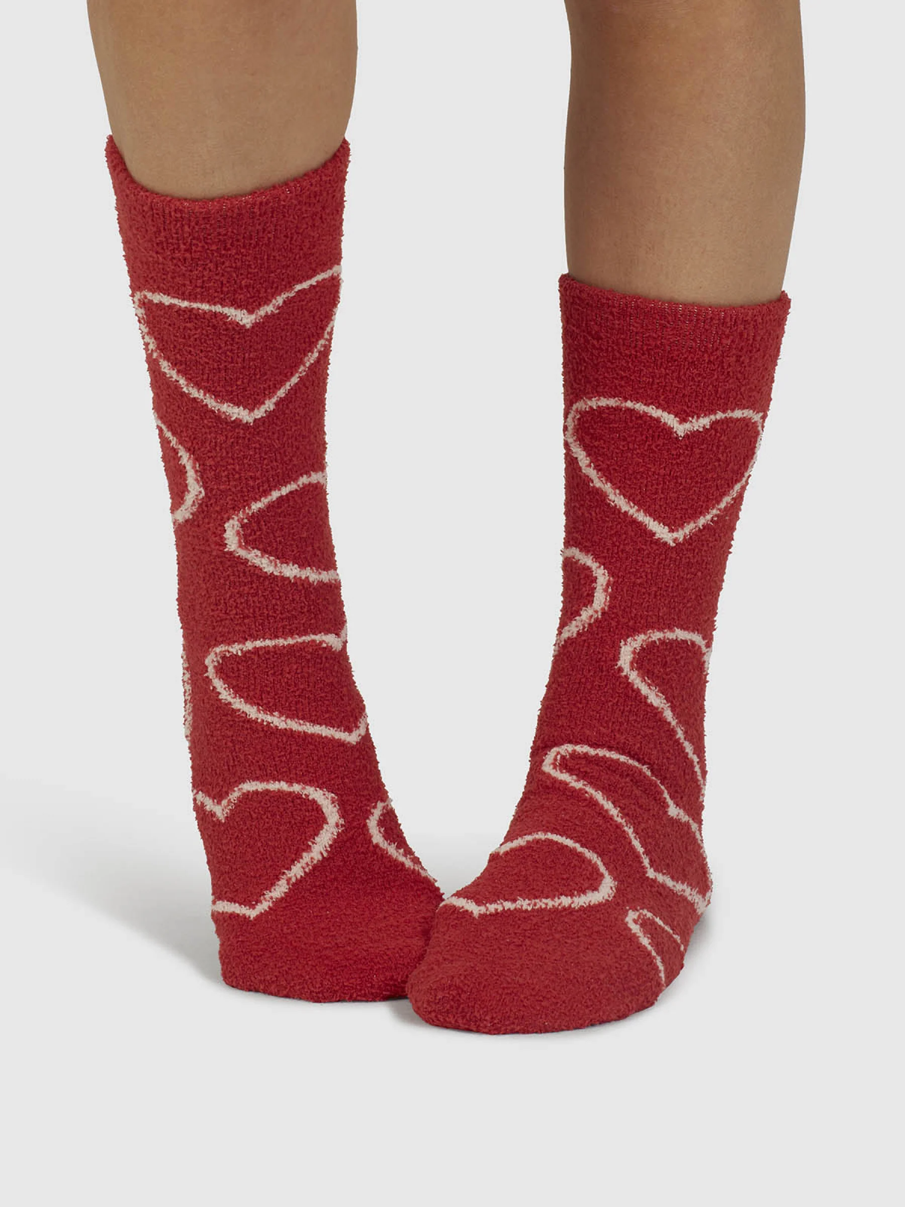 Marjorie Fluffy Bed Socks - Poppy Red - Flockneti