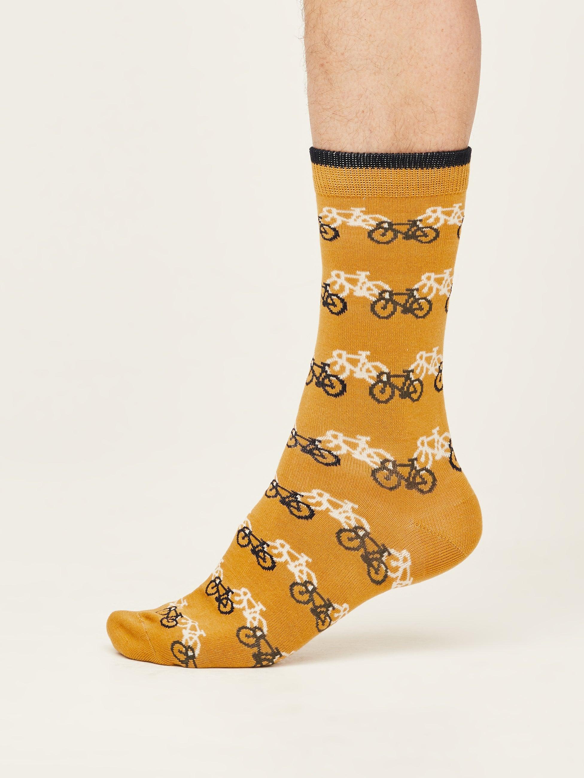 Bicycle Race Socks - Amber Yellow - Flockneti