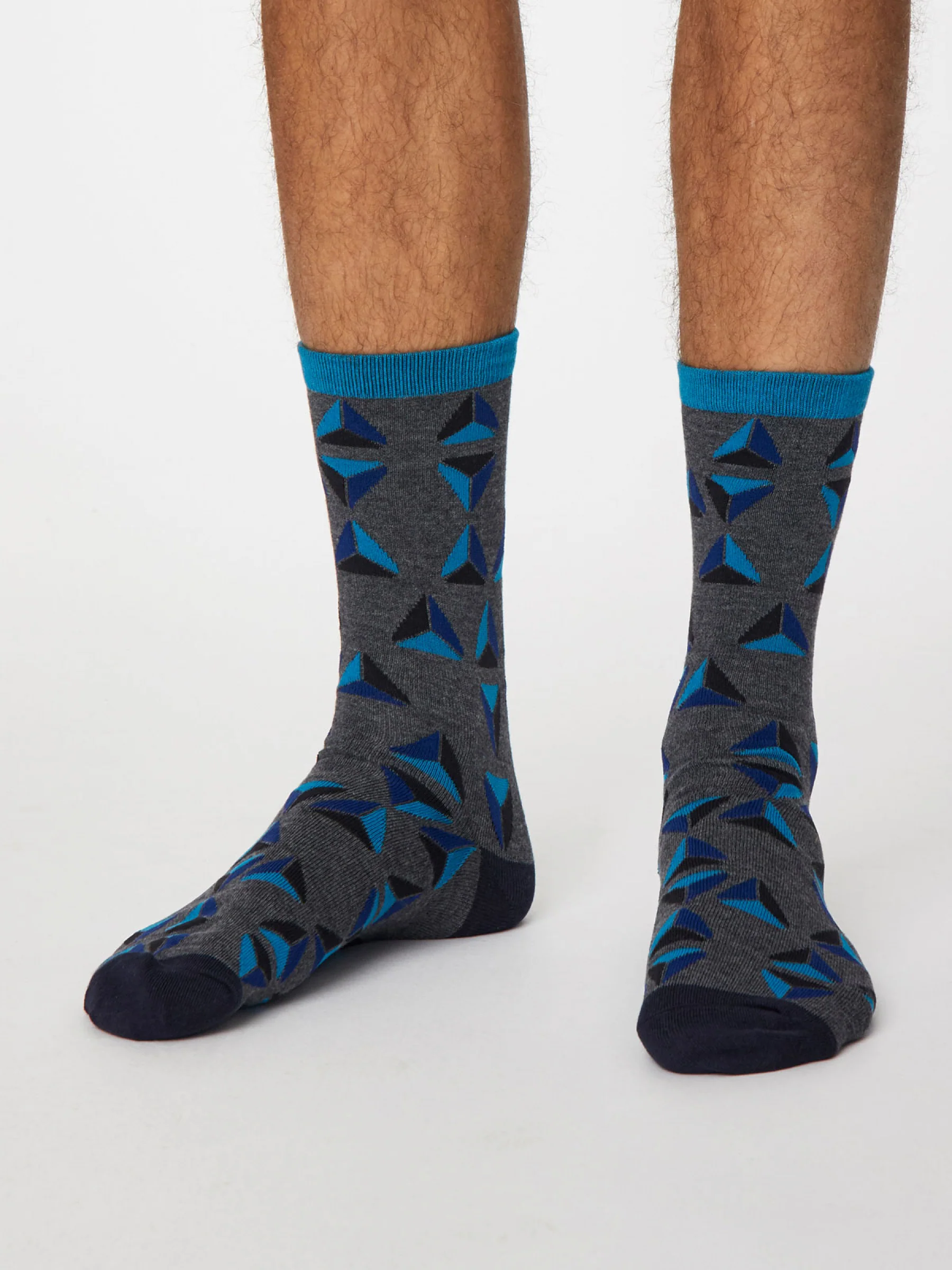 Geometrico Socks - Dark Grey Marle - Flockneti