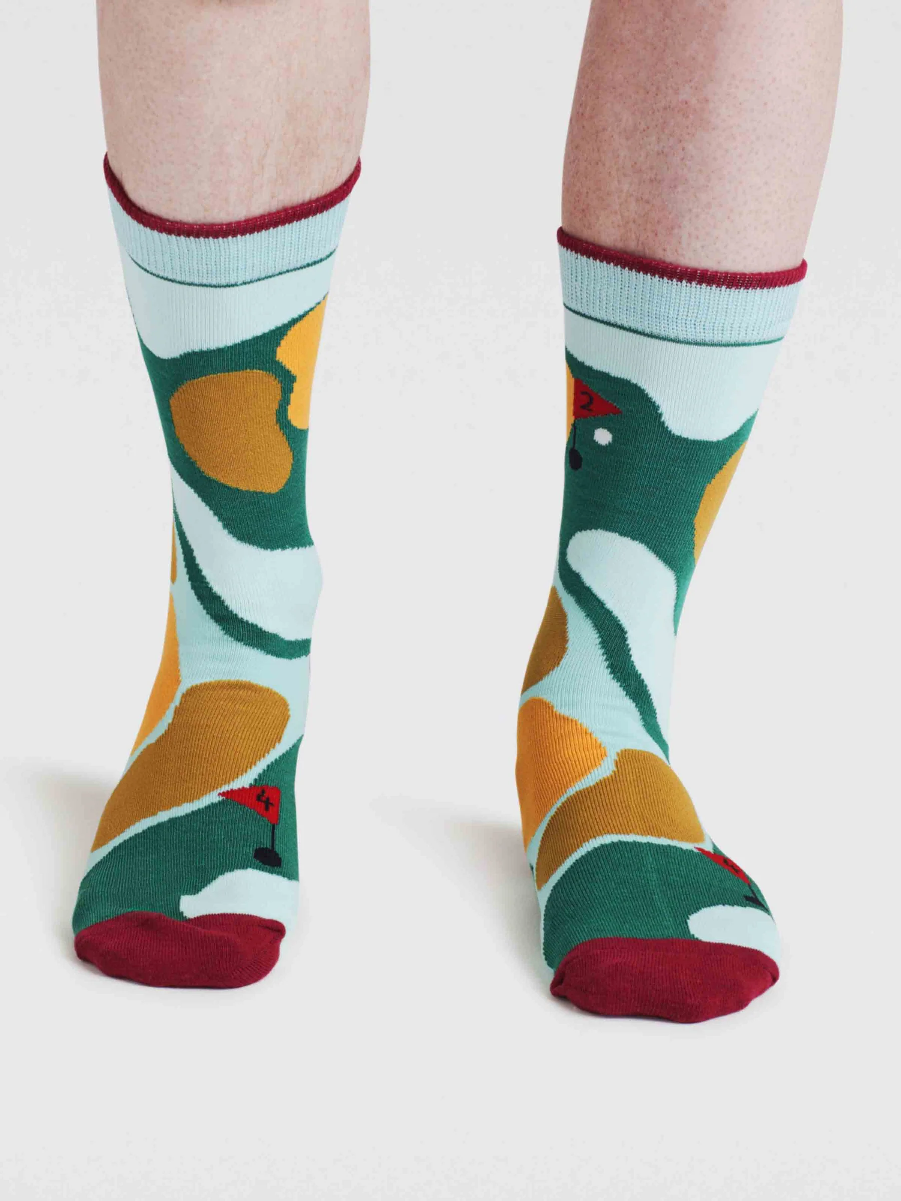 Kinley Golf Course Bamboo Socks - Forest Green - Flockneti