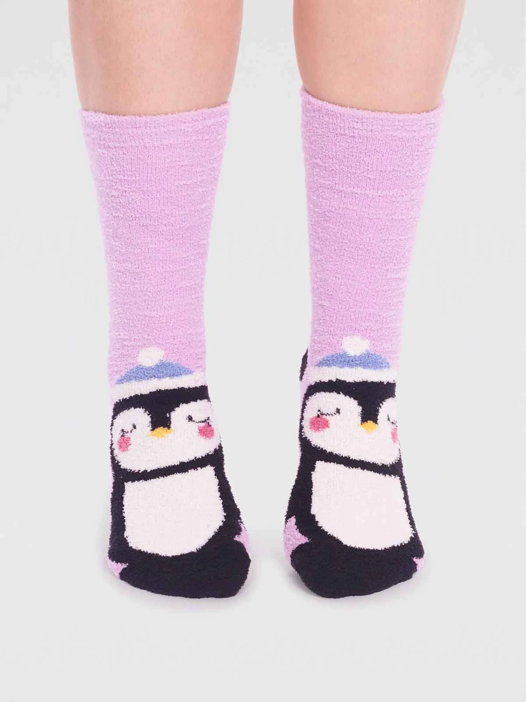Billie Recycled Polyester Animal Fluffy Sock - Lavender Purple - Flockneti