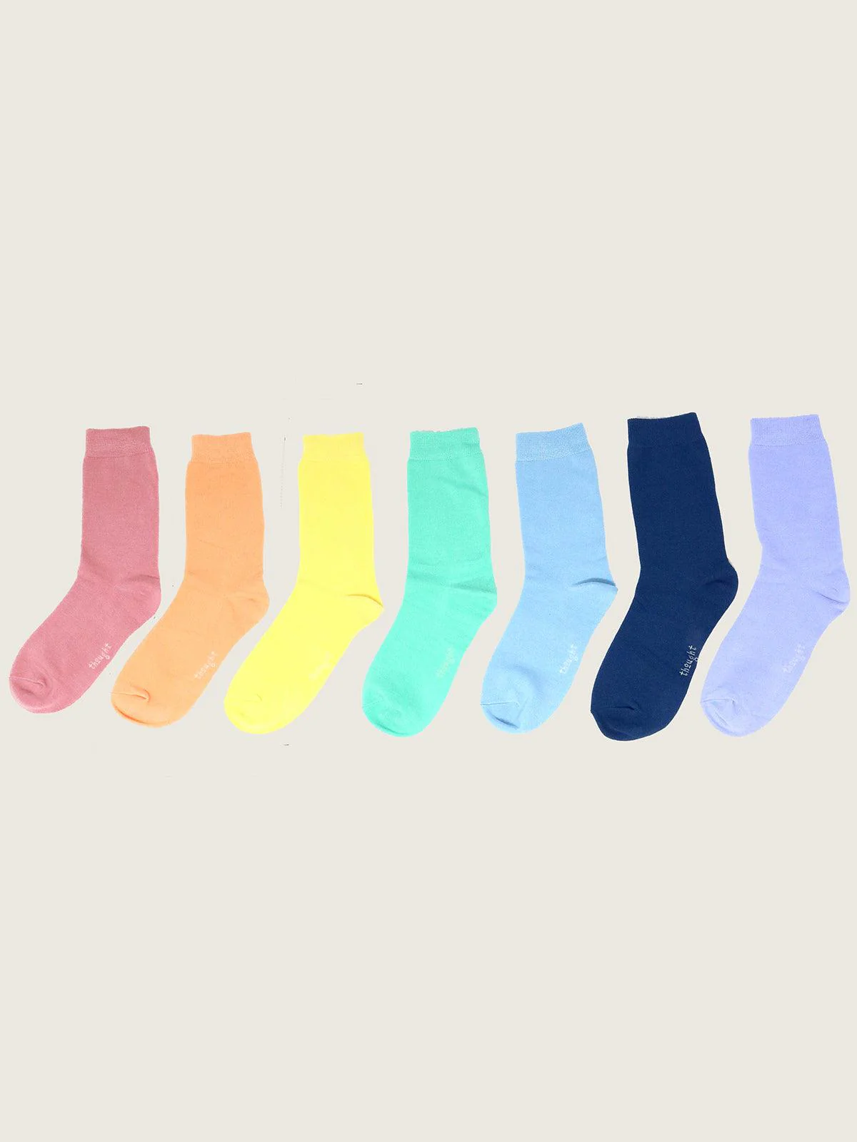 Women's Pastel Rainbow Bamboo 7 Pack Sock Box - Flockneti