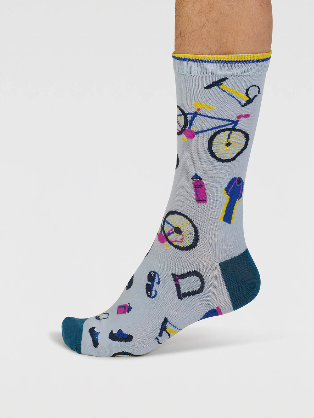 Griffen Bike Parts Organic Cotton Socks - Chambray Blue - Flockneti