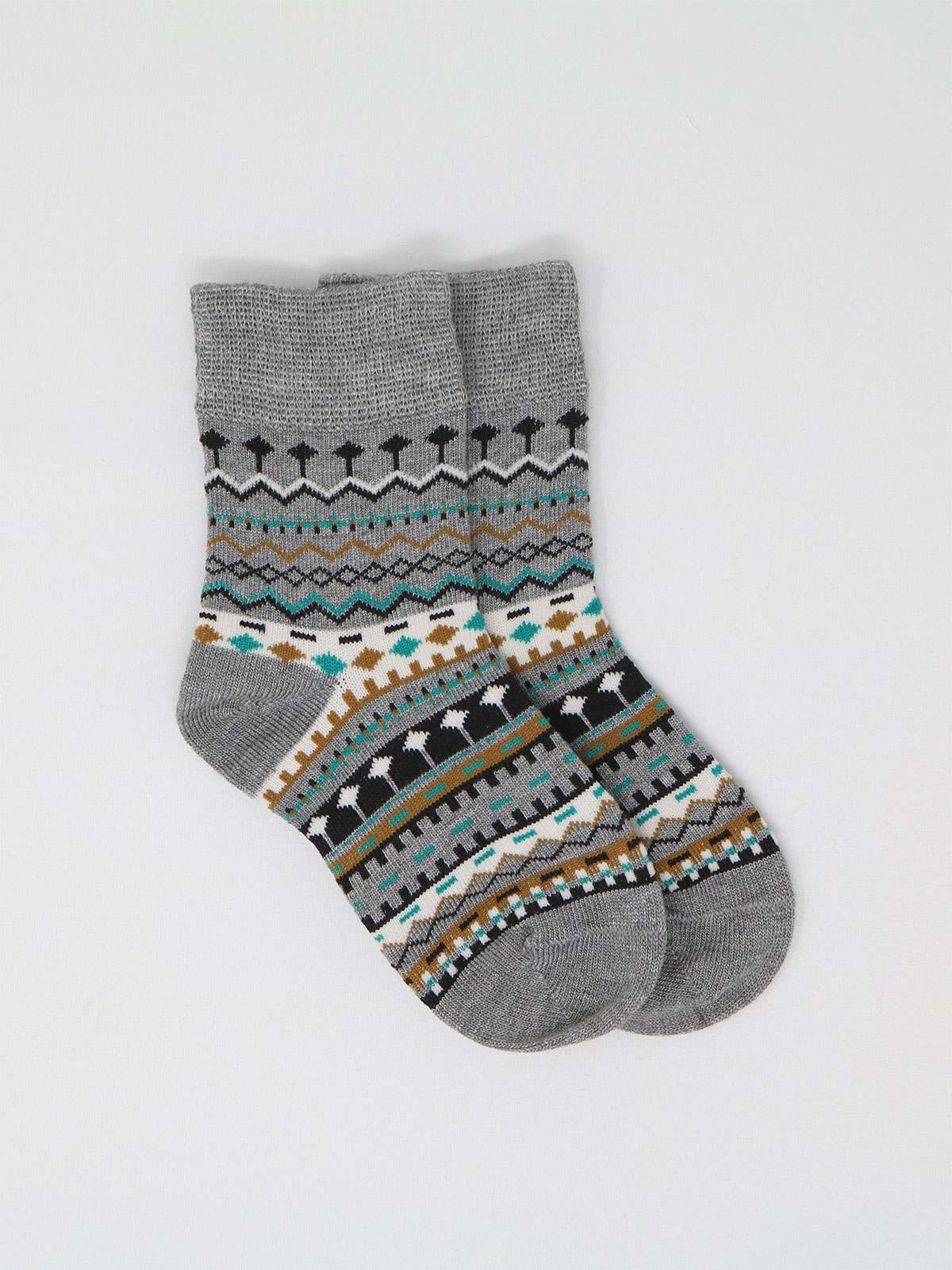 Dannie Kids' Organic Cotton Fairisle Socks in a Bag - Multi - Flockneti