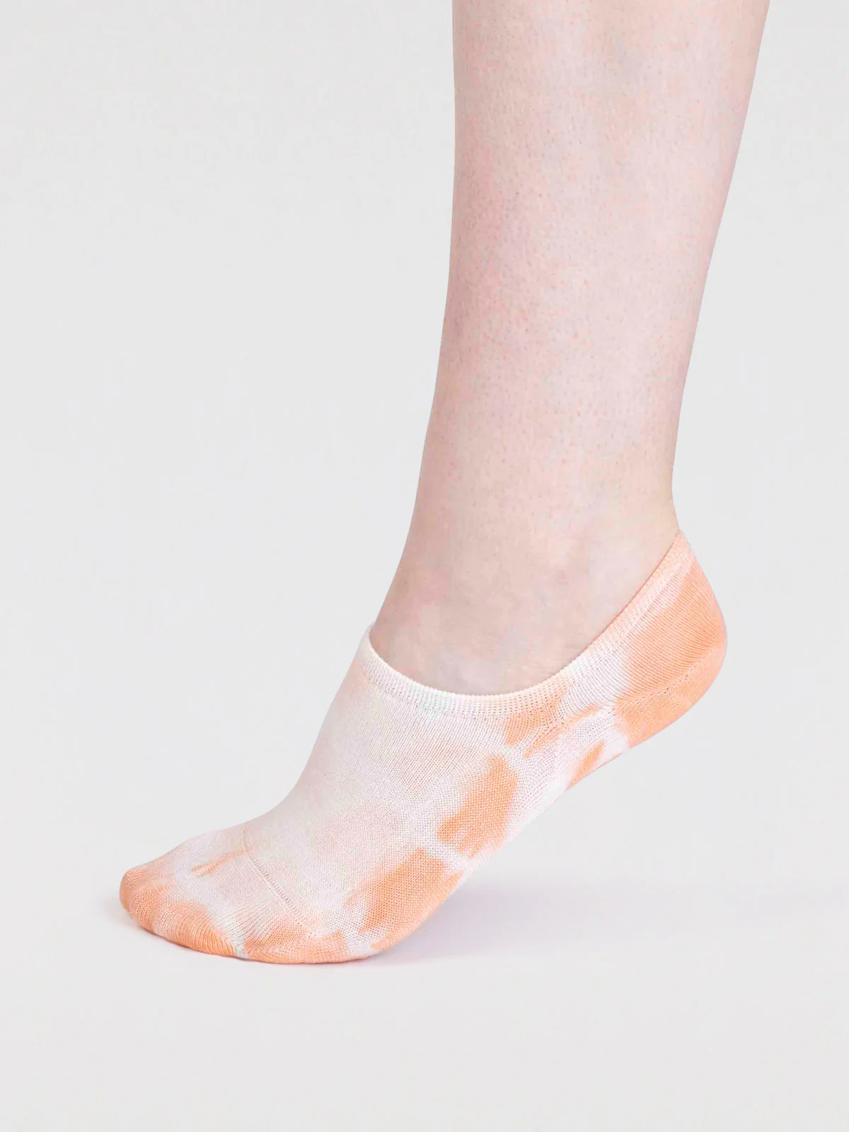 Anca Bamboo Tie Dye No-Show Socks - Coral Orange - Flockneti
