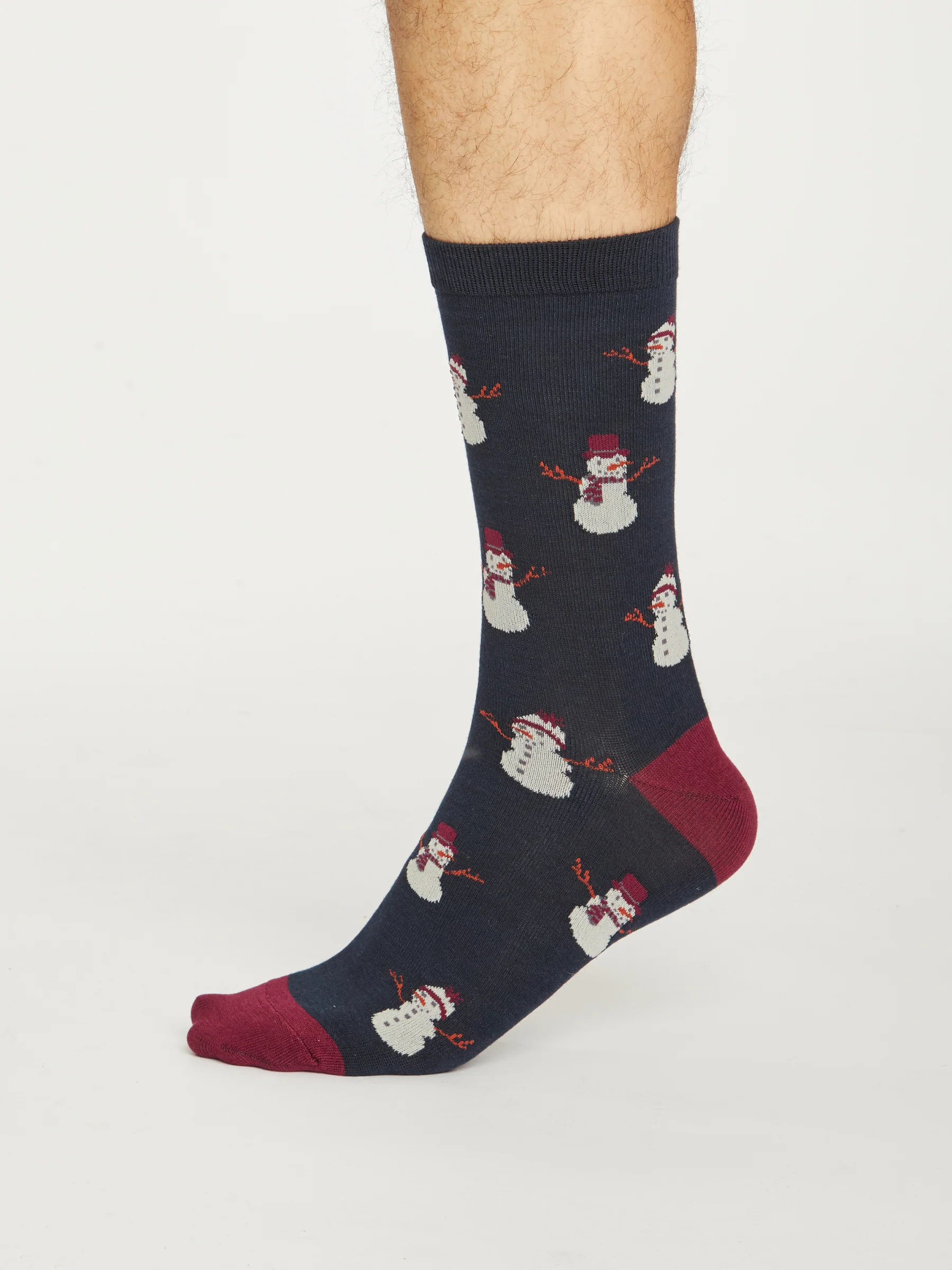 Snowman Socks - Midnight Navy - Flockneti