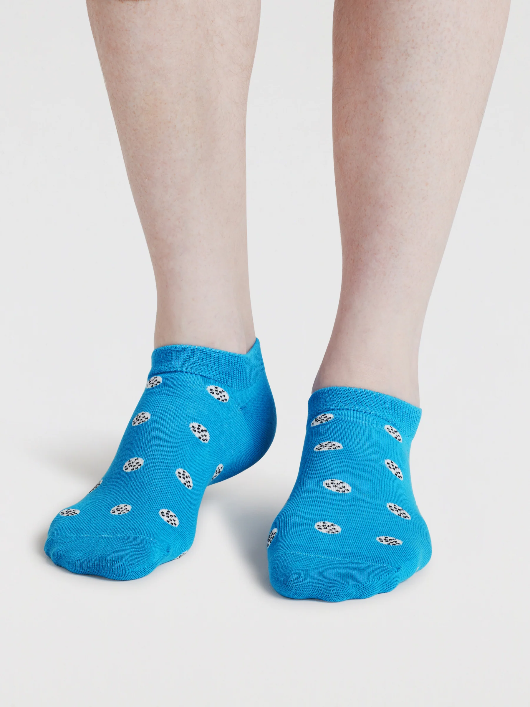 Mens Parker Sport Organic Cotton Trainer Socks - Azure Blue - Flockneti