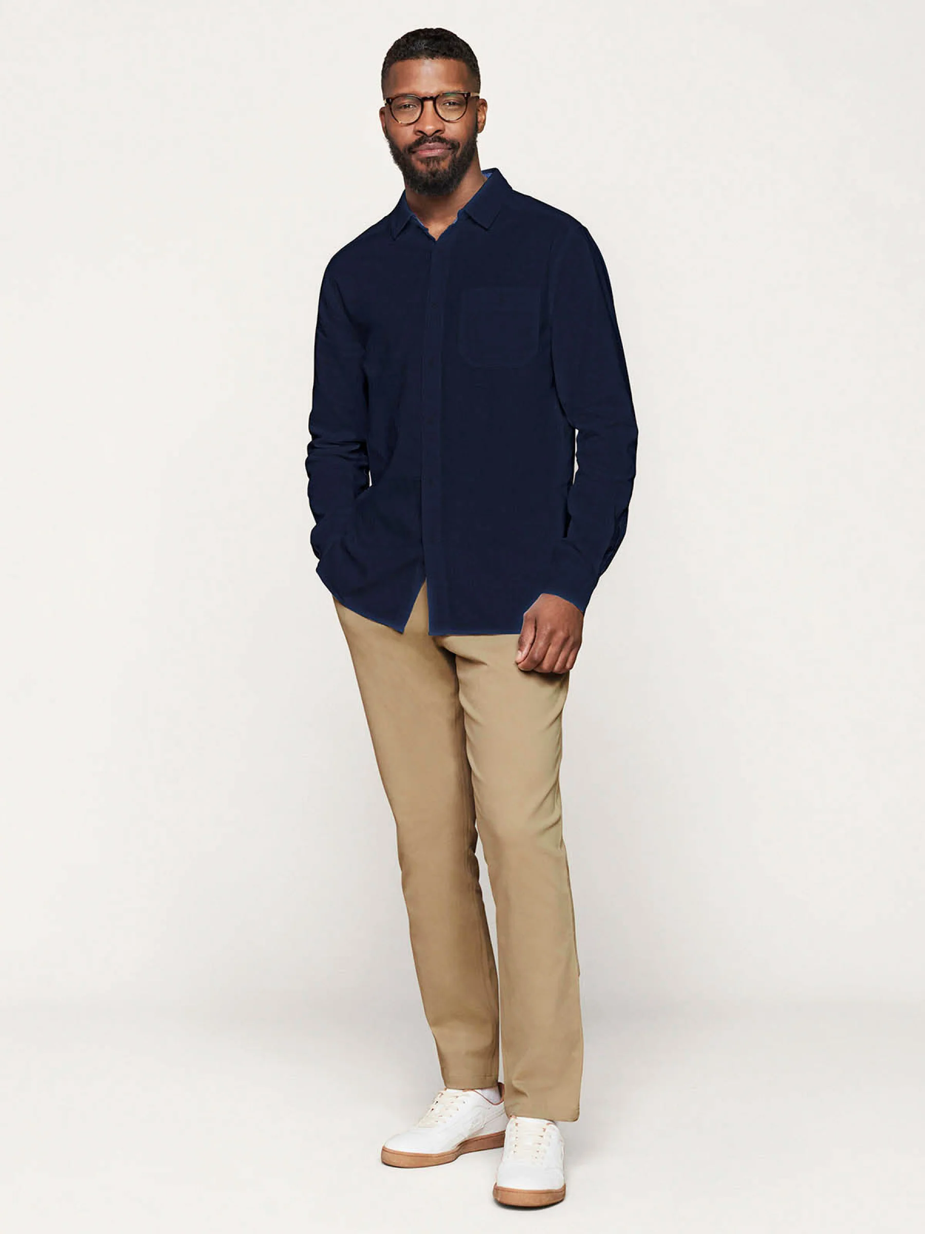 Grayson Long Sleeve Shirt - Navy - Flockneti