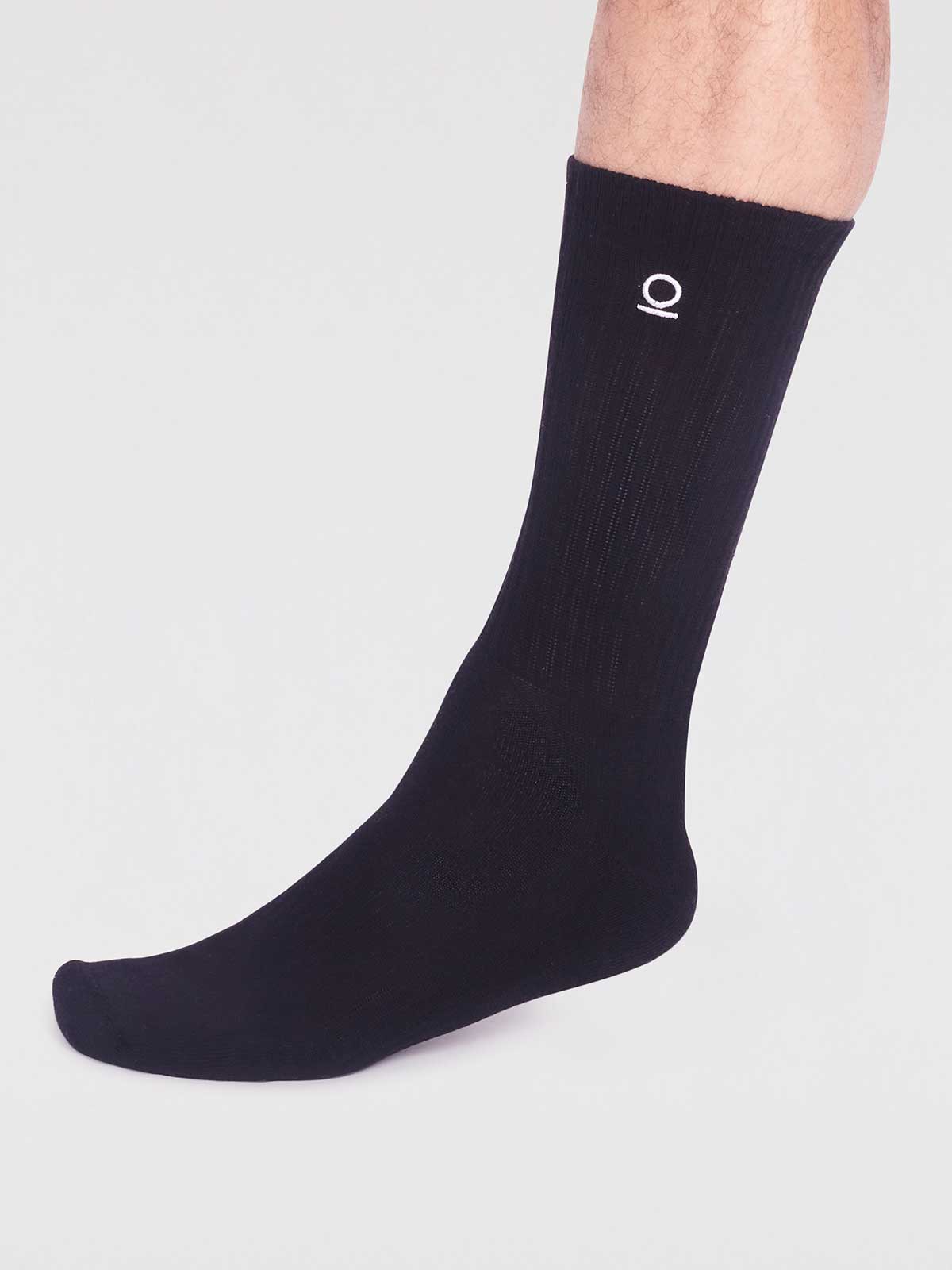 Rafael Organic Cotton Sport Socks - Black - Flockneti