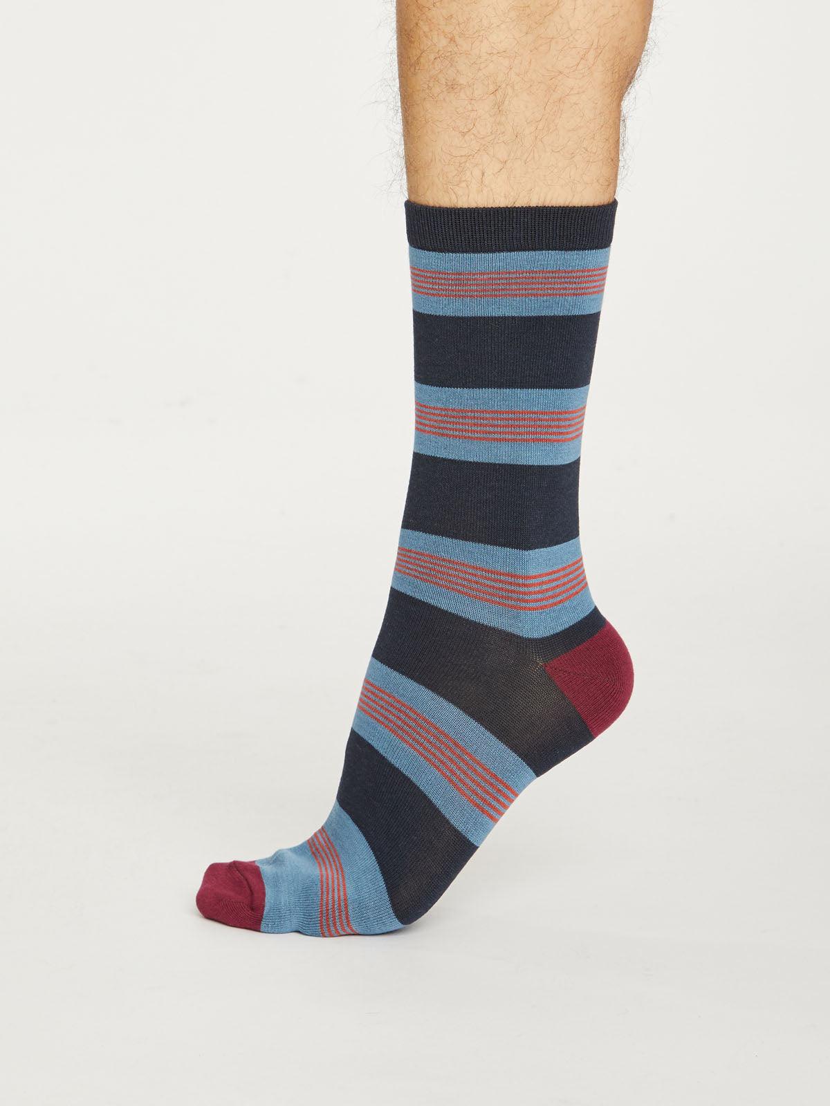 Jesper Stripe Socks - Ash Blue - Flockneti