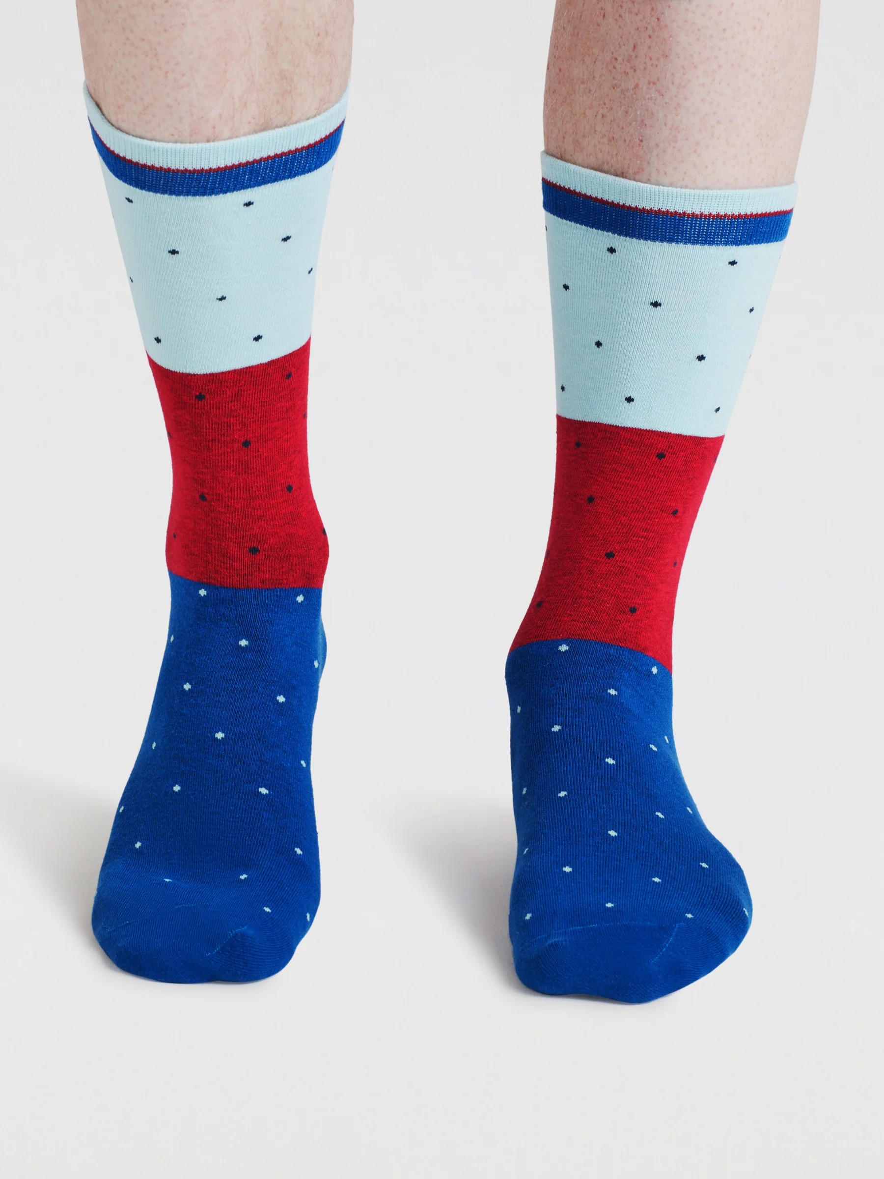 Mens Cline Stripe Spot Organic Cotton 3 Pack Socks - Multi - Flockneti