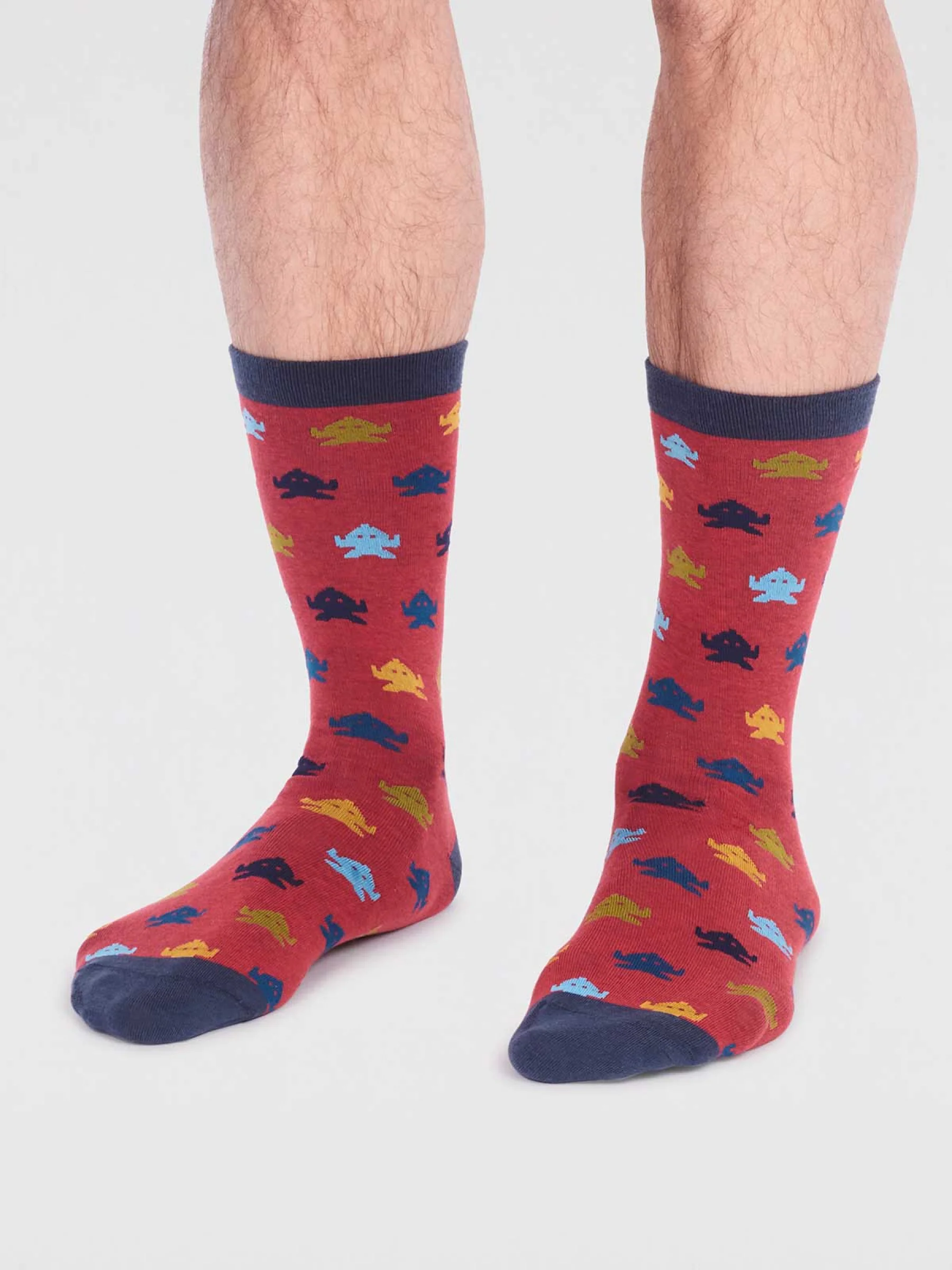 Salas Organic Cotton Rocket Socks - Hibiscus Red - Flockneti