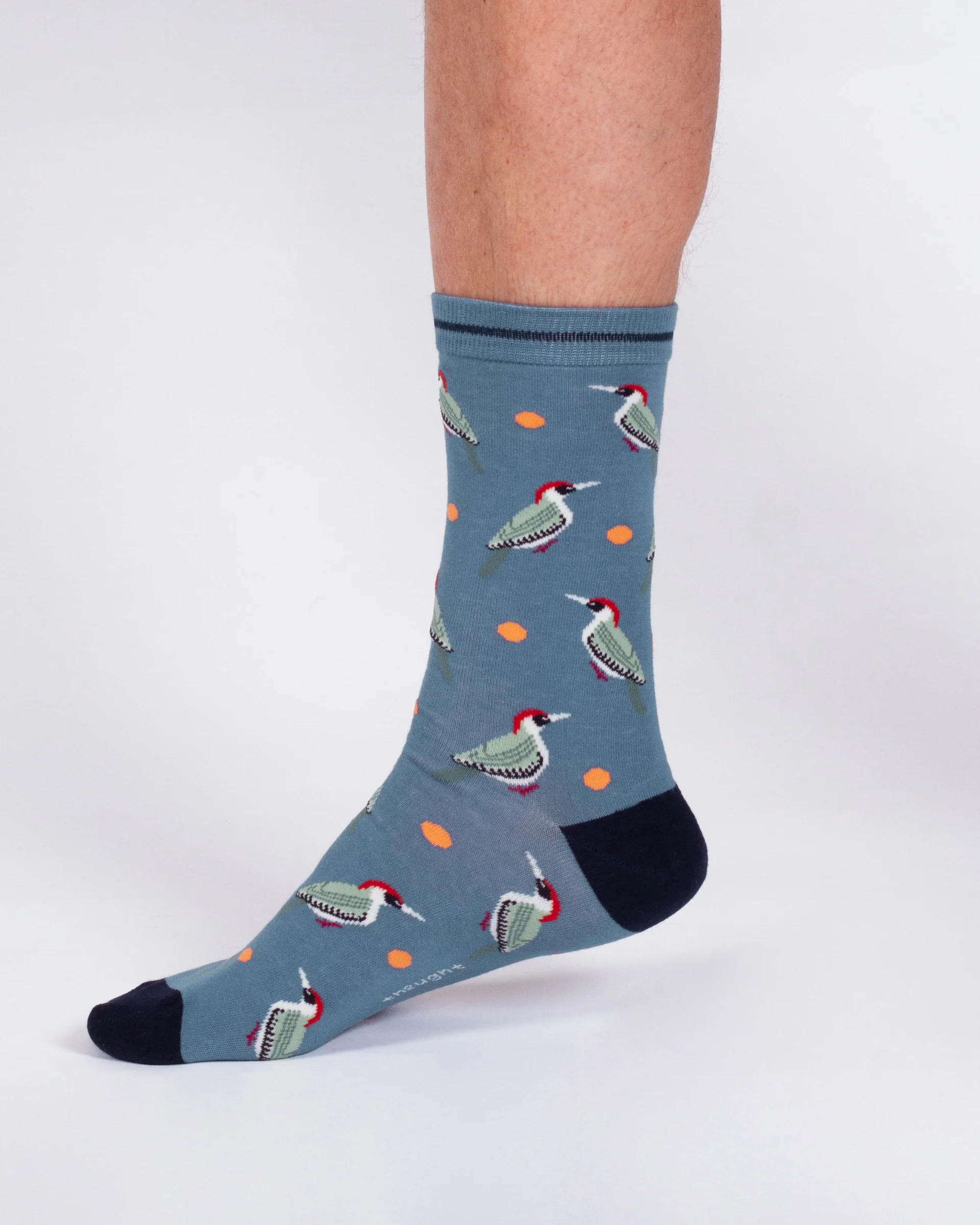 Woodpecker Organic Cotton Crew Socks - Blue Multi - Flockneti
