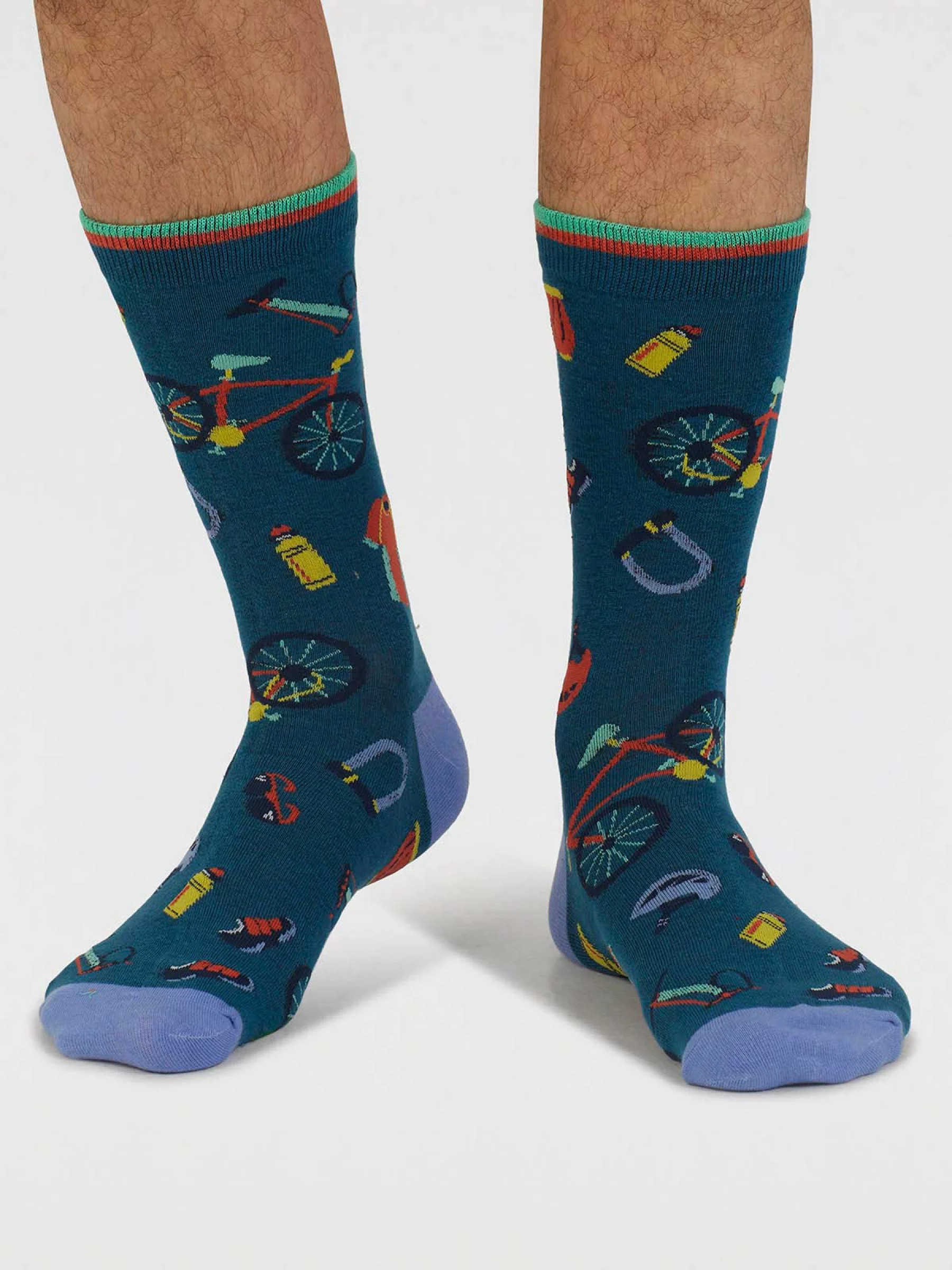 Griffen Bike Parts Organic Cotton Socks - Lake Blue - Flockneti