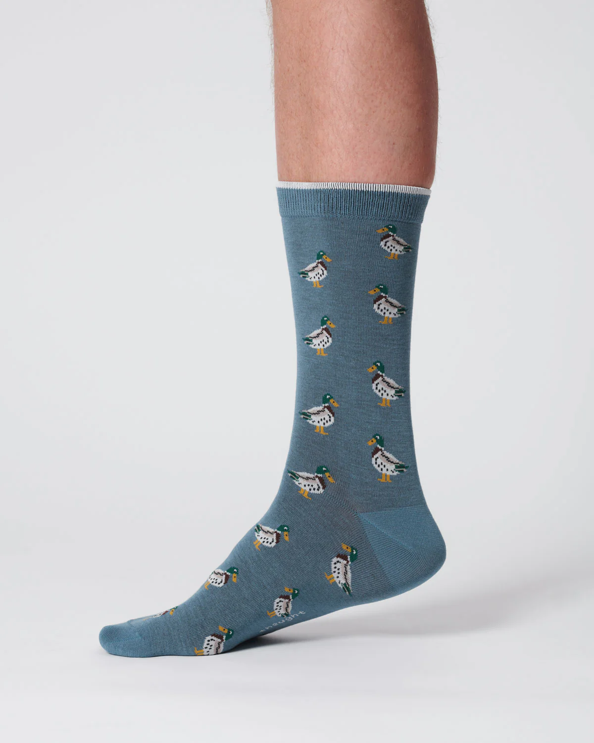 Mens Duck Organic Cotton Socks - Misty Blue - Flockneti