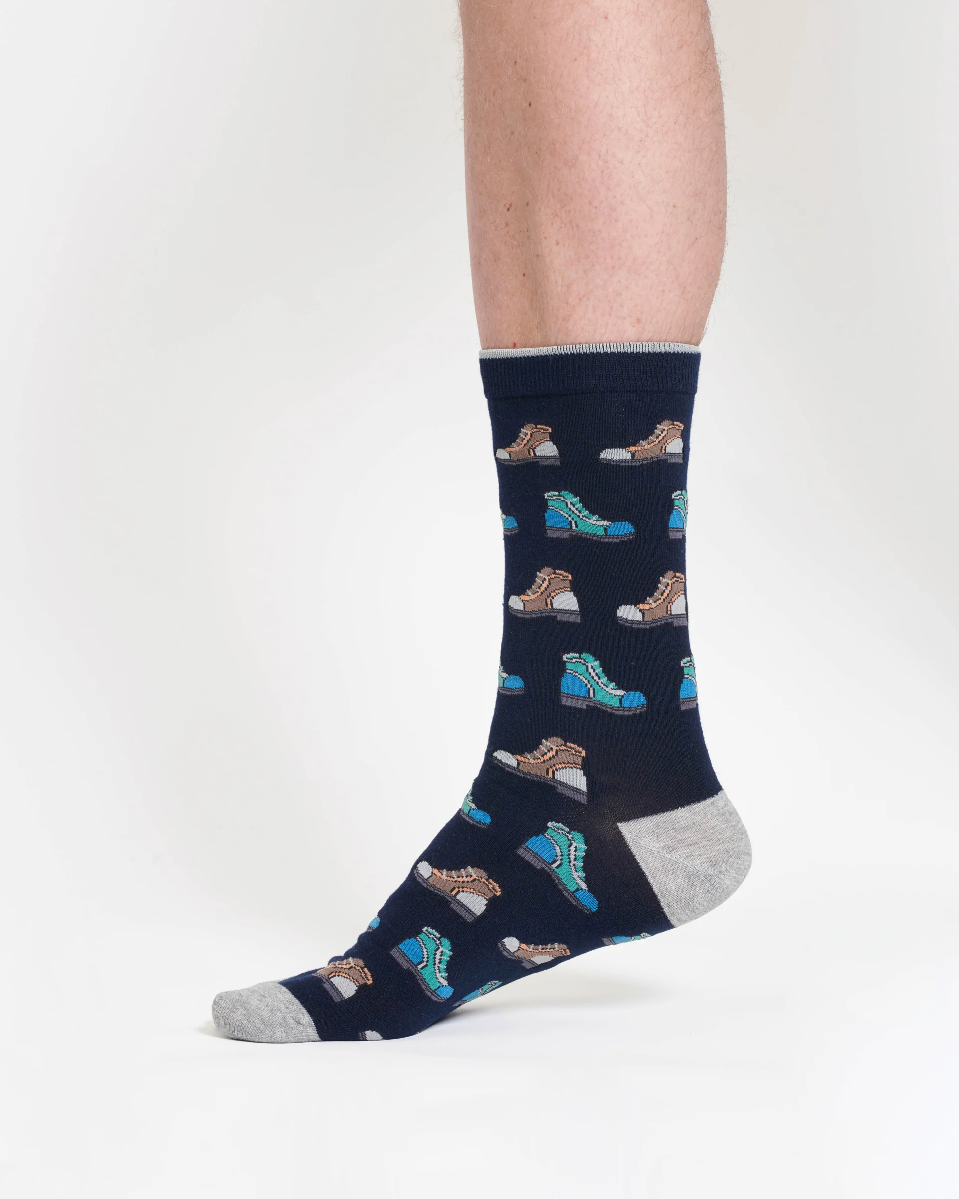 The Explorer Bamboo Gift Box of 4 Socks - Blue/Navy/Burgundy/Grey - Flockneti