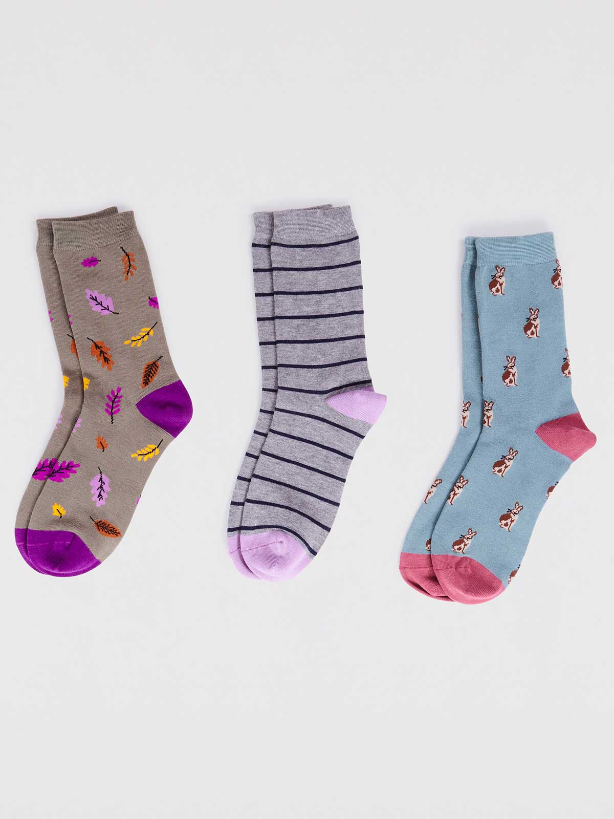 Kiara Bamboo Bunny Pack Of Socks - Multi - Flockneti