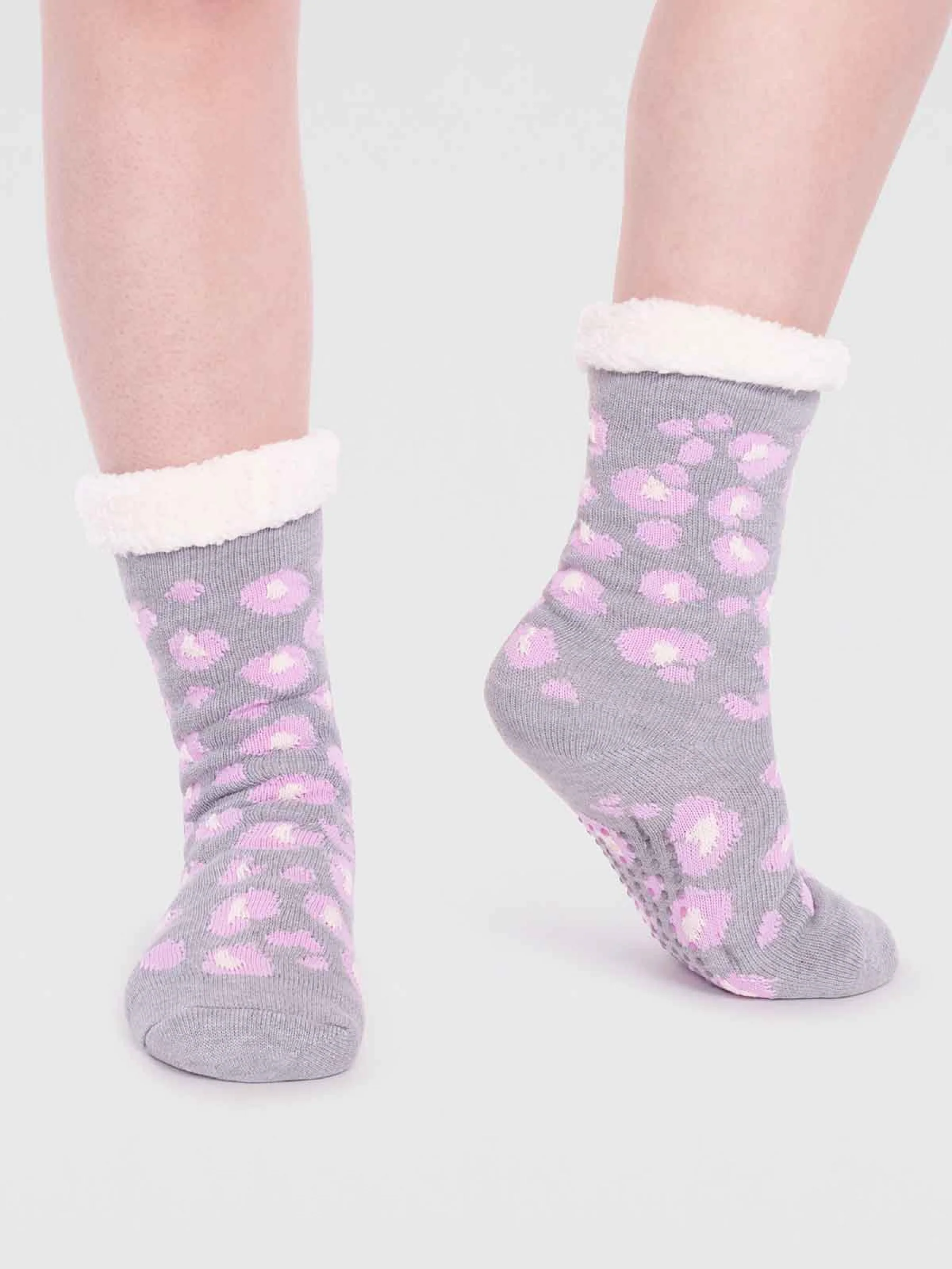 Sabel Organic Cotton Animal Cabin Sock - Grey Marle - Flockneti