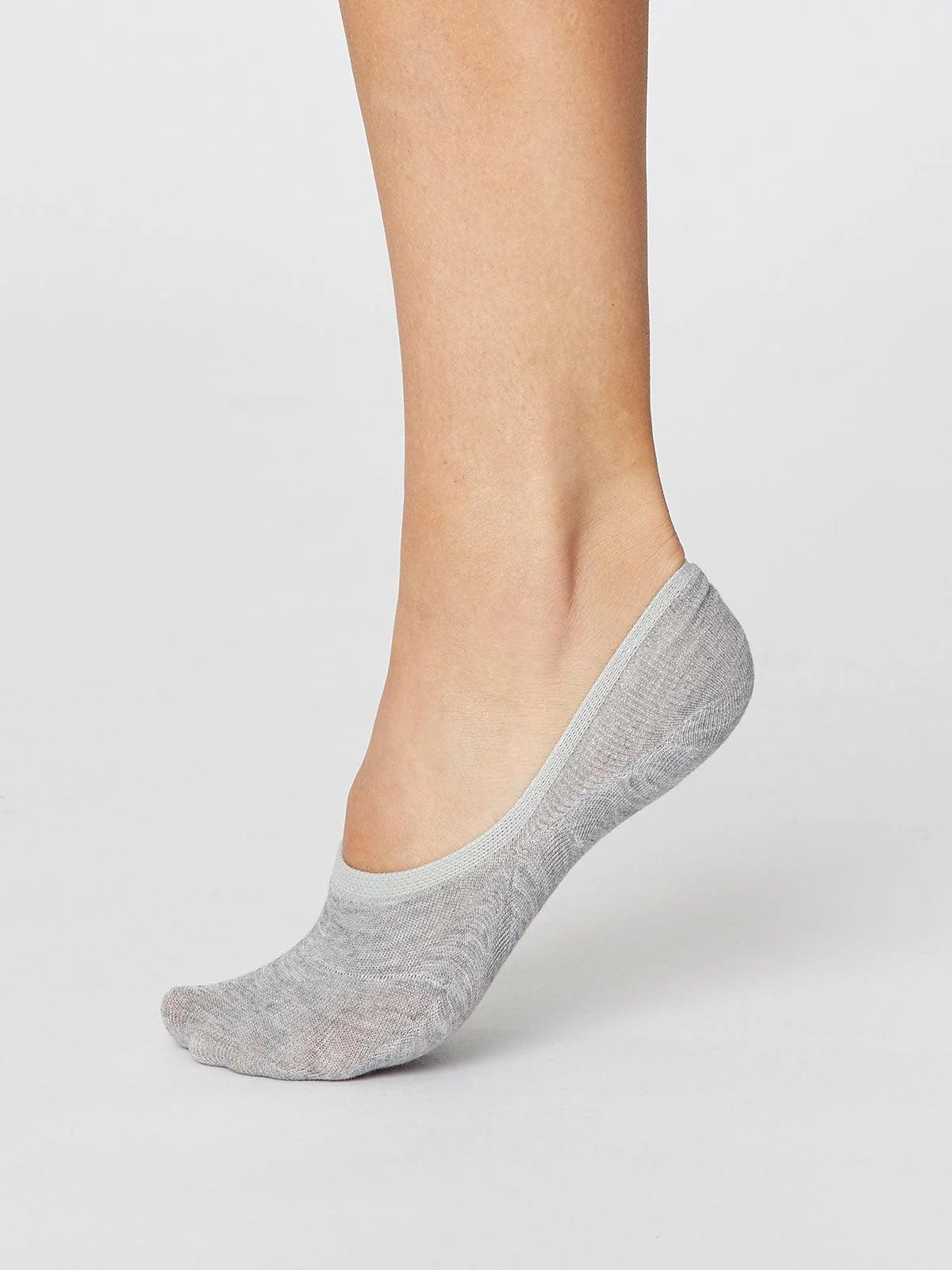 No Show Socks - Mid Grey Marle - Flockneti