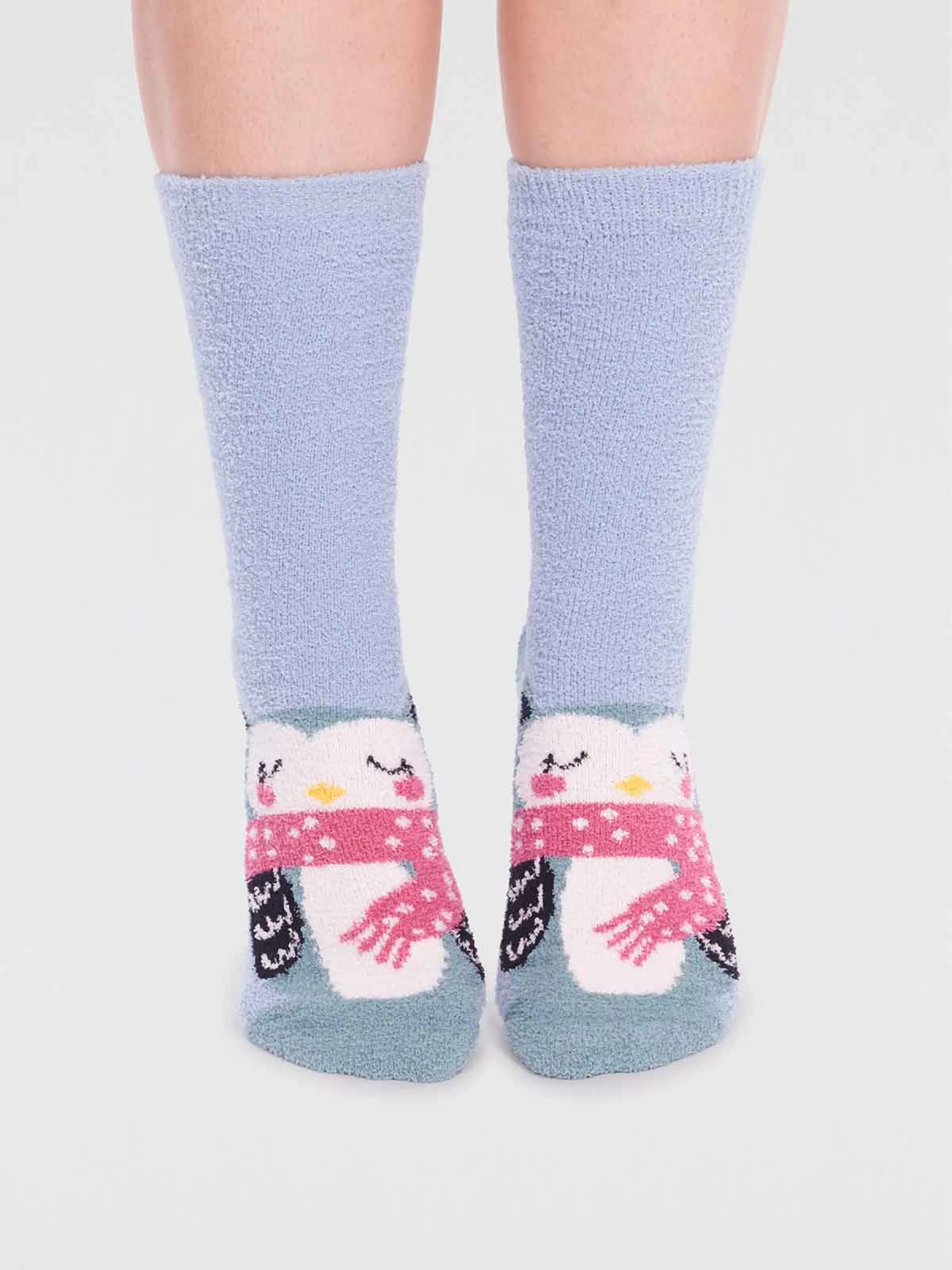 Billie Recycled Polyester Animal Fluffy Sock - Foam Blue - Flockneti