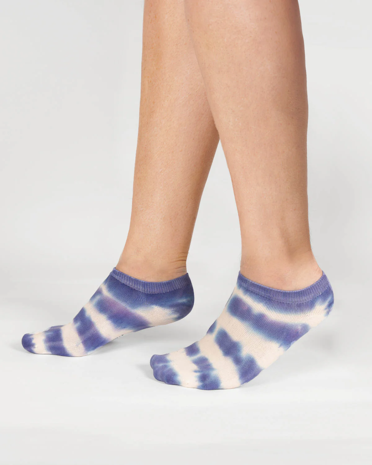 Womens Tie Dye Trainer Bamboo Socks - Blue Slate - Flockneti