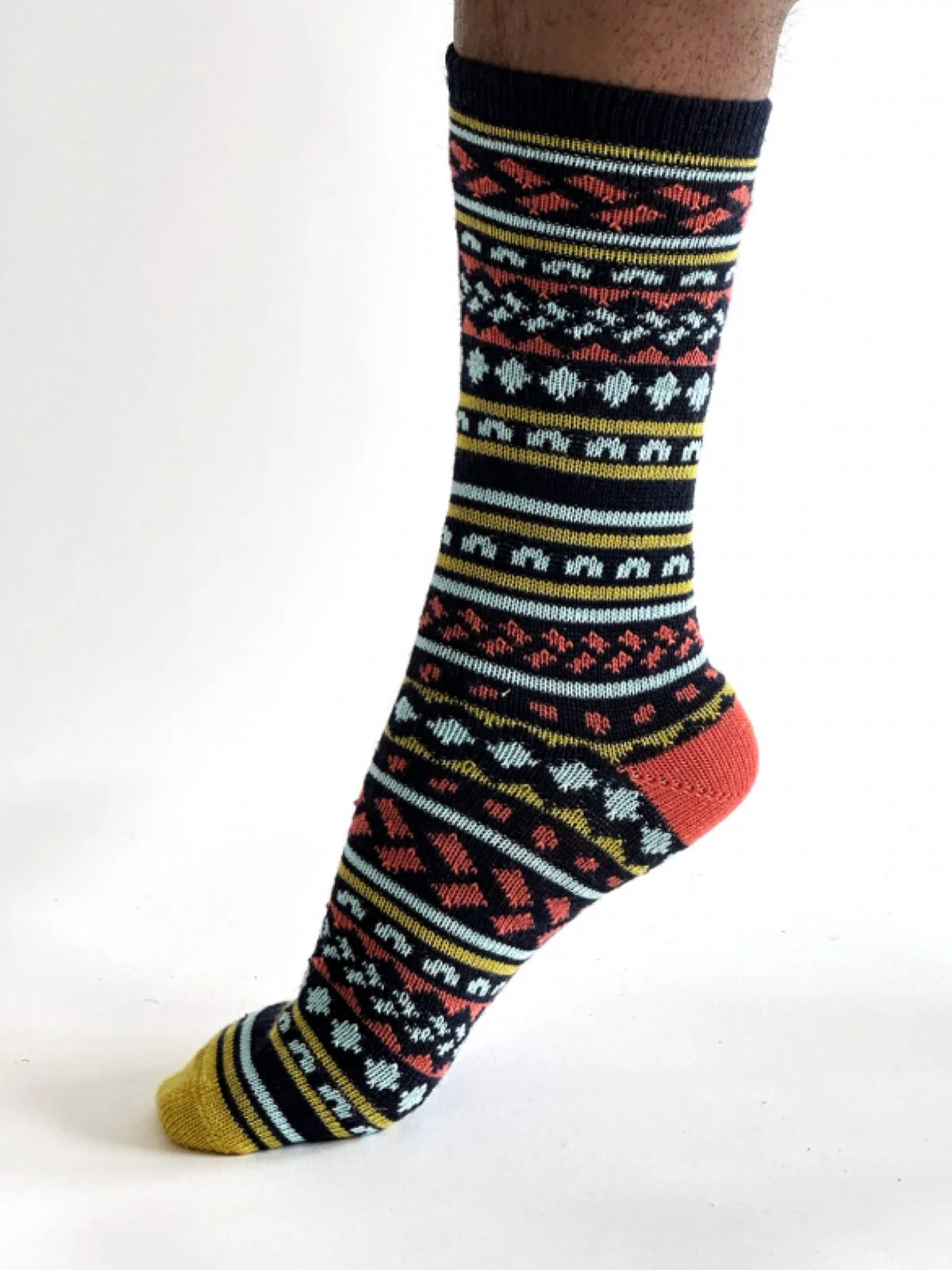 Erskine Fair isle Wool Socks - Navy - Flockneti