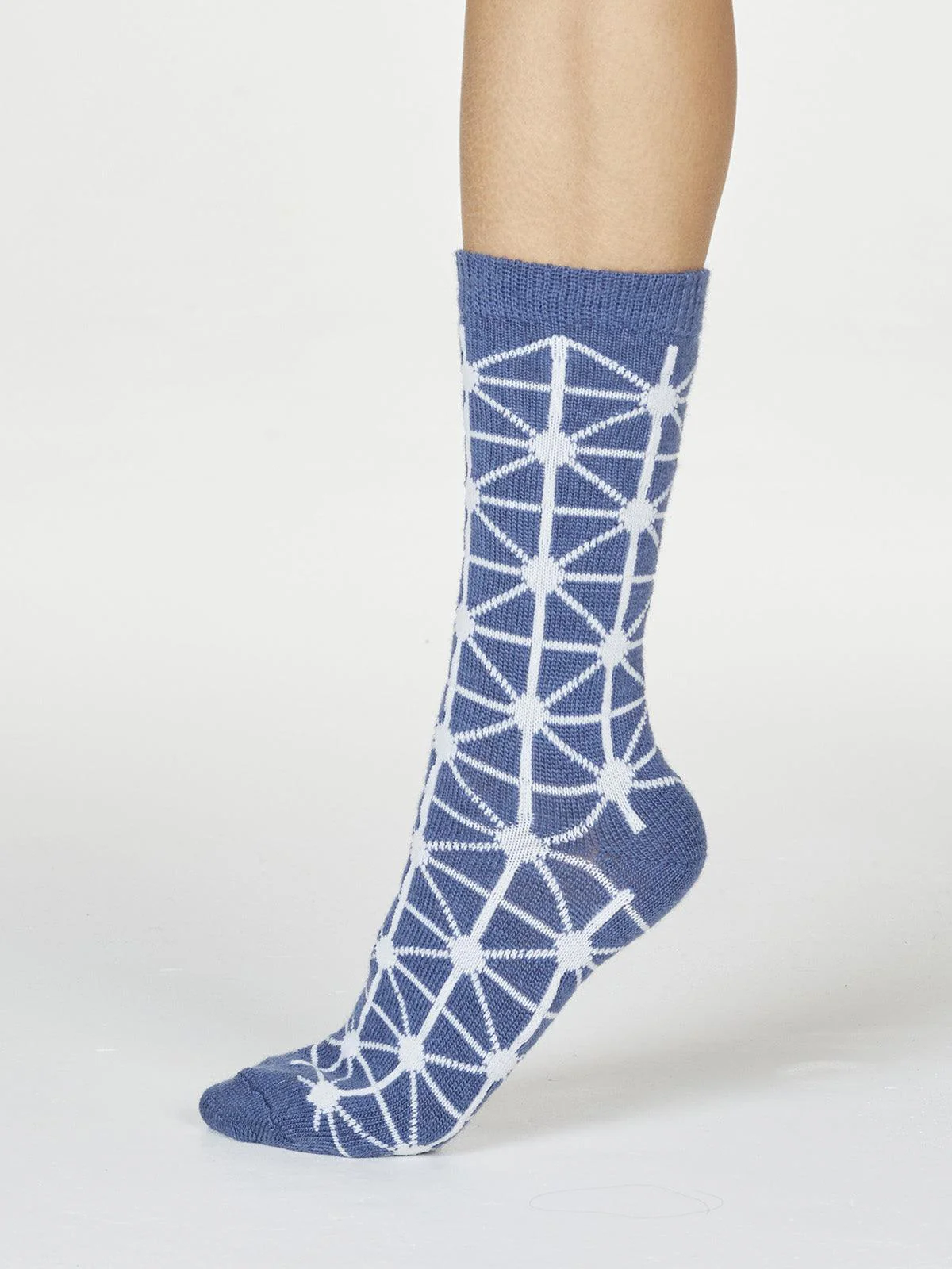 Jannie Wool Socks - Blue Slate - Flockneti