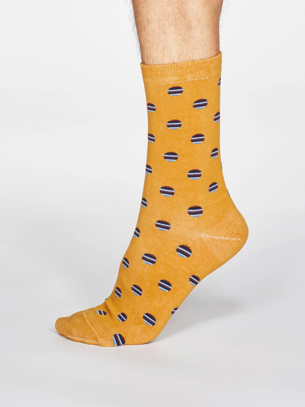 Grayson Spot Stripe Socks - Mustard Yellow - Flockneti
