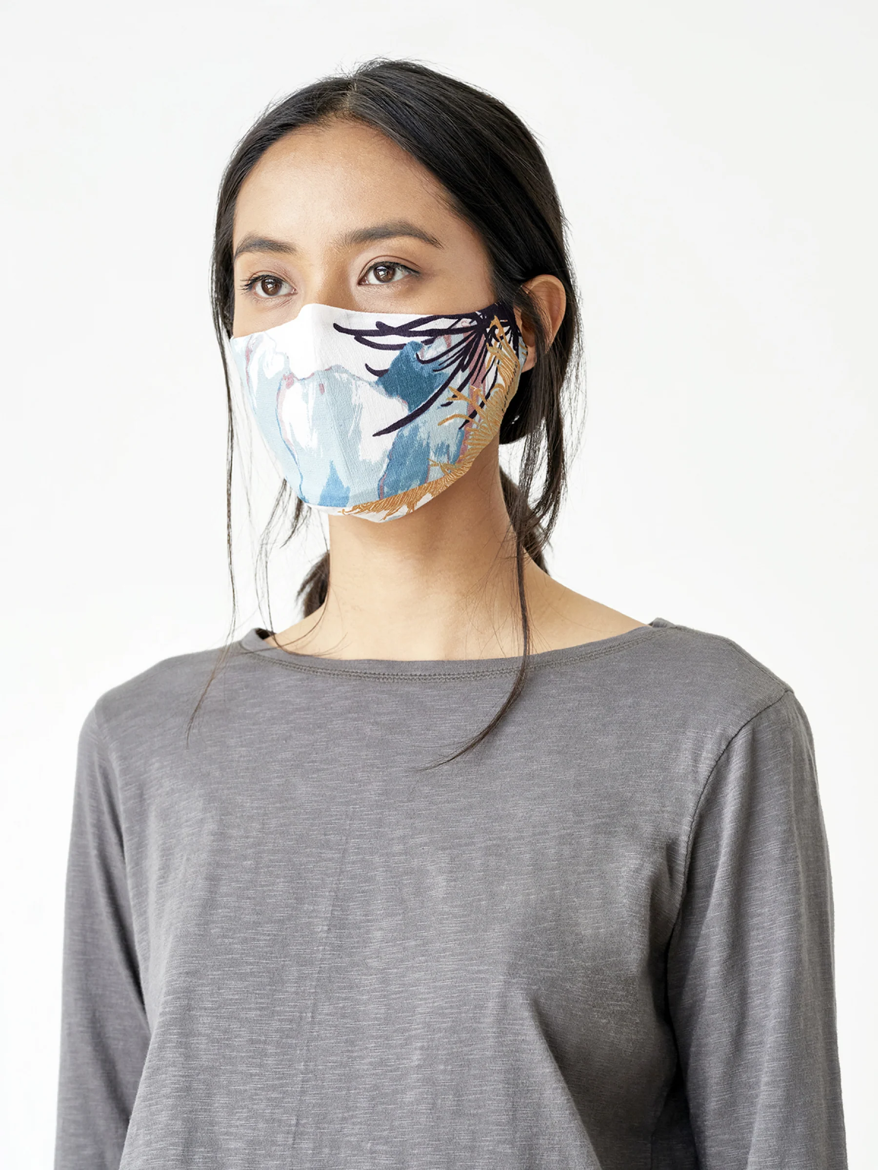 Organic Cotton Printed Face Mask  - Tahiti - Flockneti