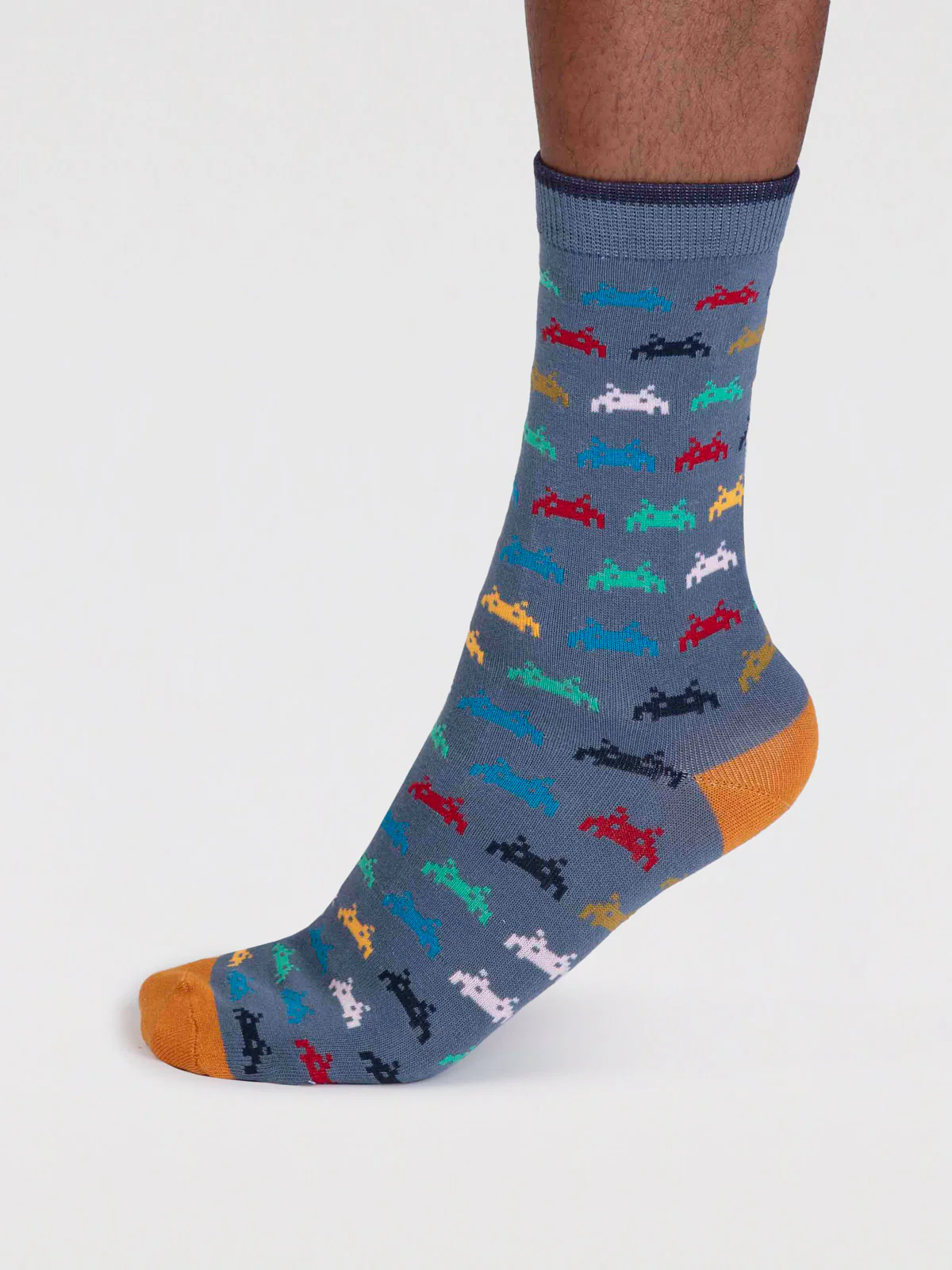 Lucas Bamboo Arcade Socks. - Misty Blue - Flockneti