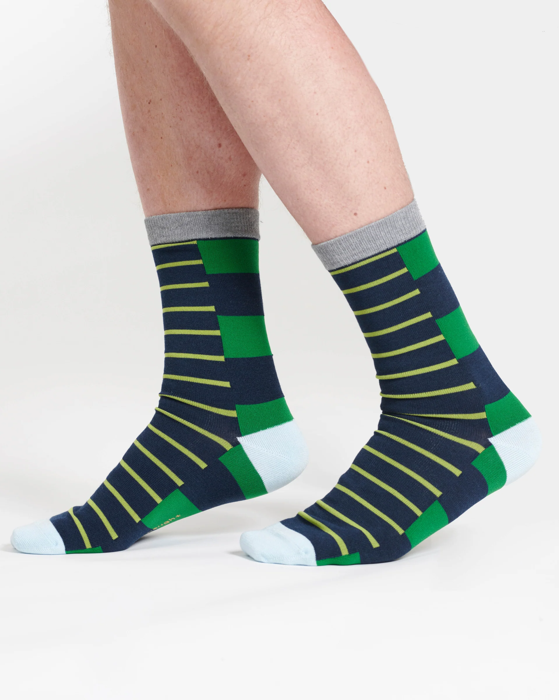 Mens Good Luck Bamboo 3 Pack of Socks - Green/Navy/Grey - Flockneti