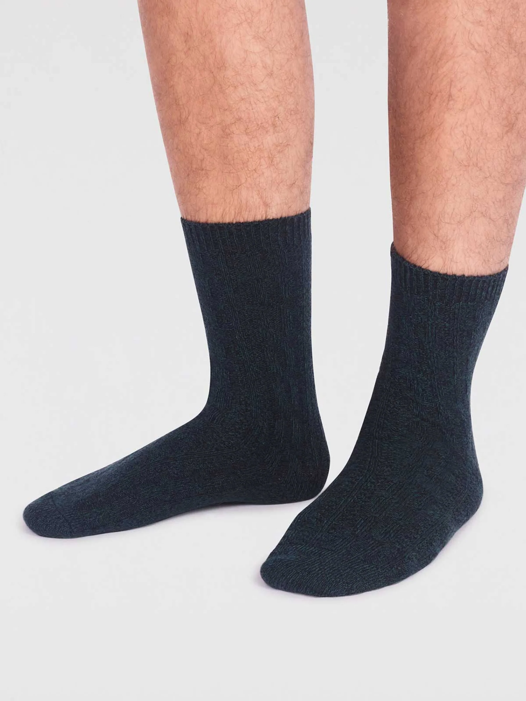 Hendrix Organic Cotton Rib Socks - Forest Green - Flockneti