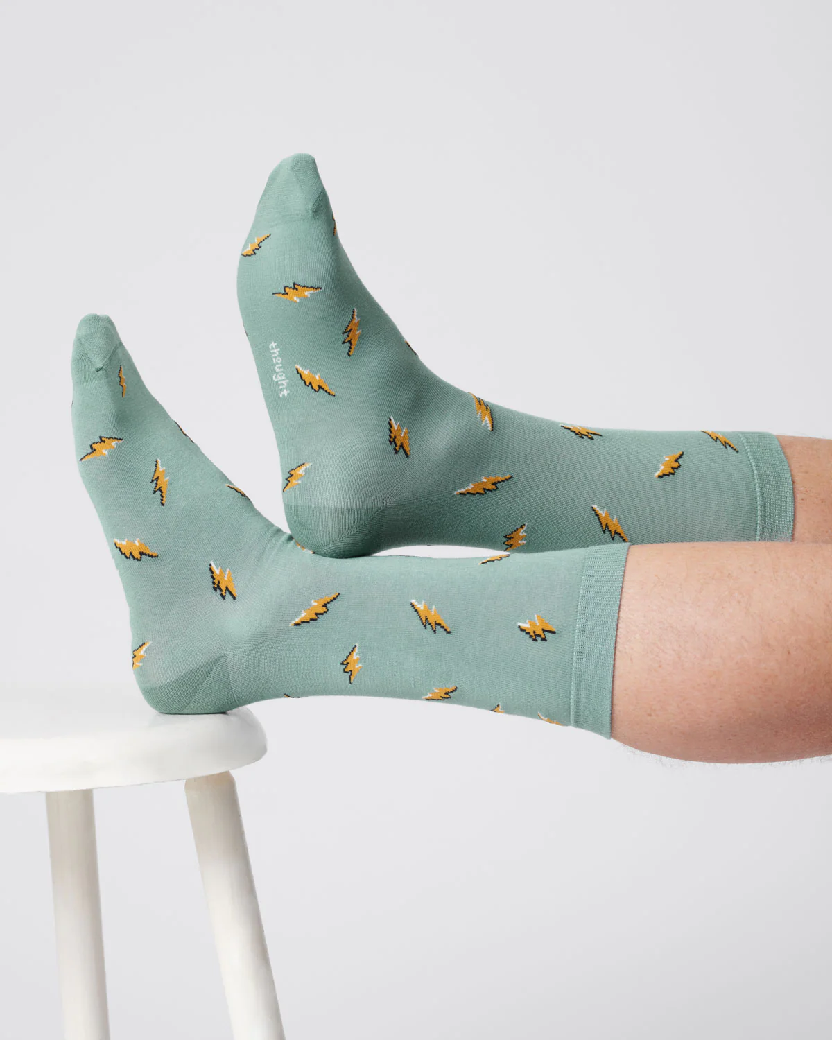 Mens Lightning Organic Cotton Socks - Lagoon Green - Flockneti