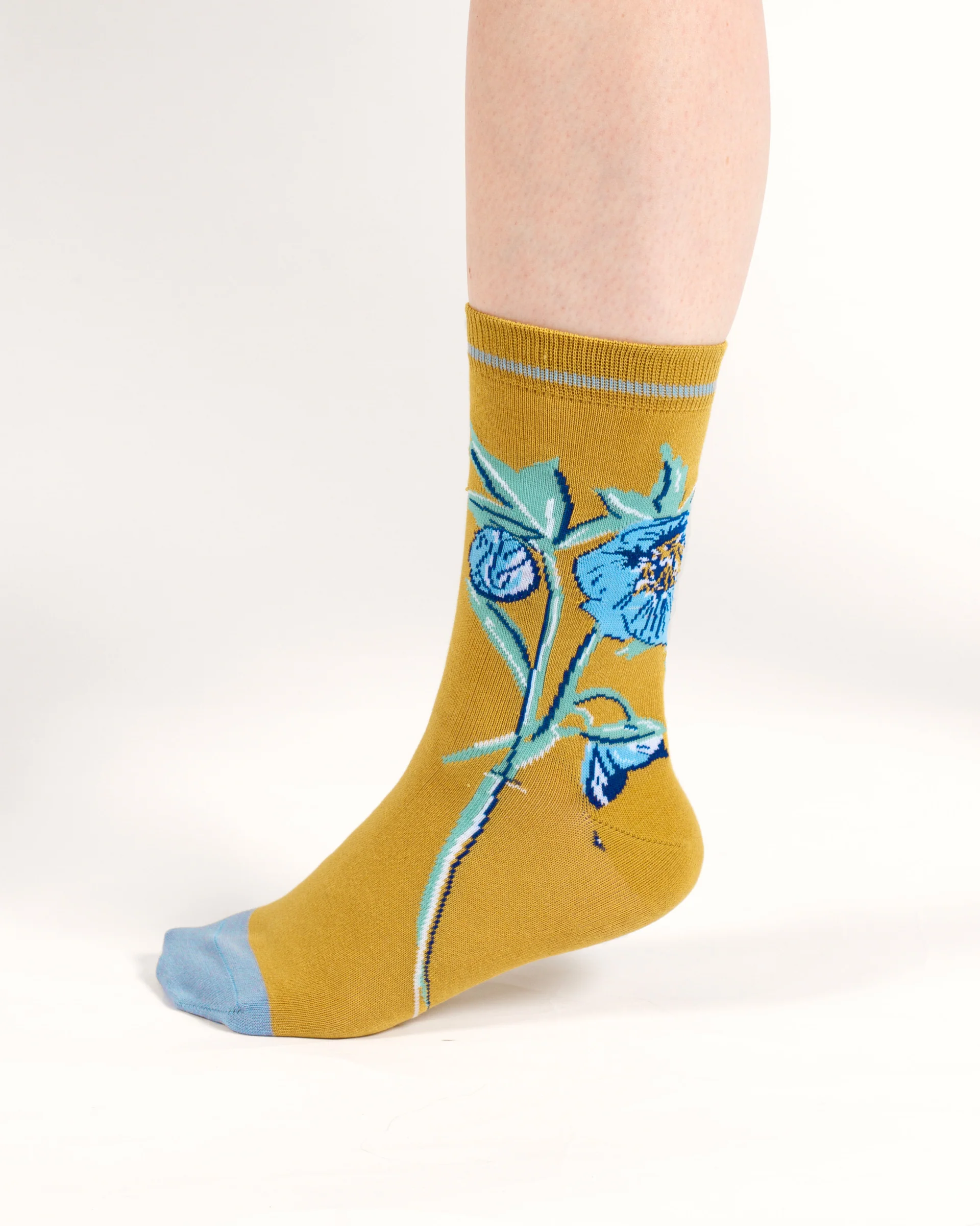Oversized Floral Bamboo Socks - Yellow - Flockneti