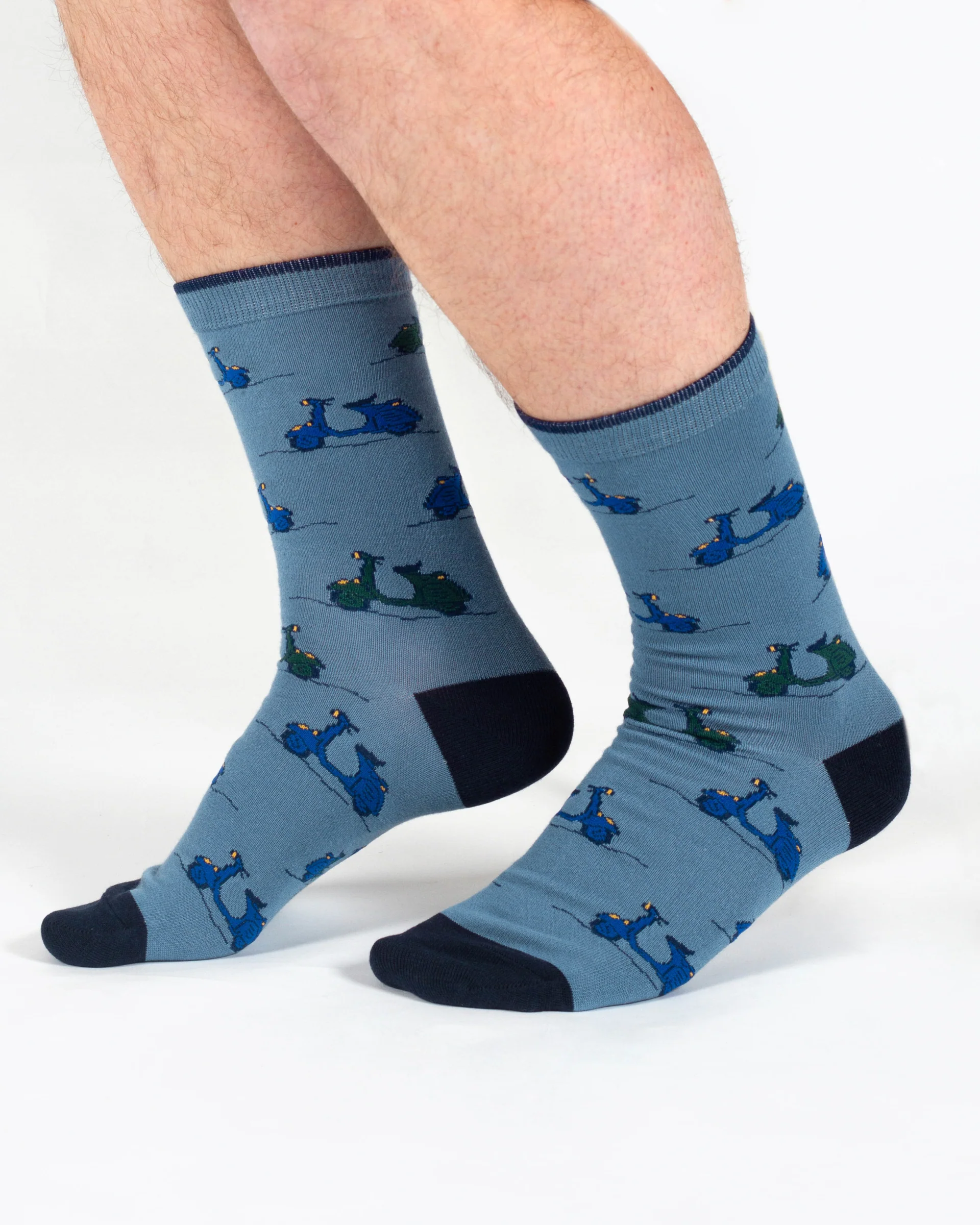 Speedy Scooter Bamboo Crew Socks - Blue - Flockneti