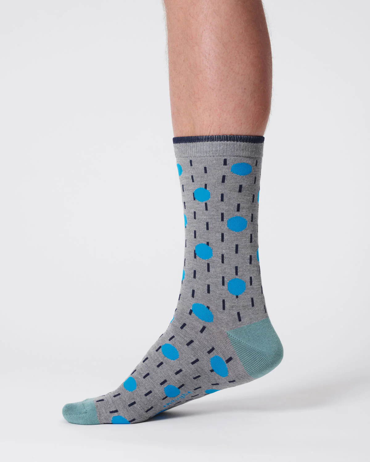 Mens Dash Spot Bamboo Socks - Grey Marl - Flockneti