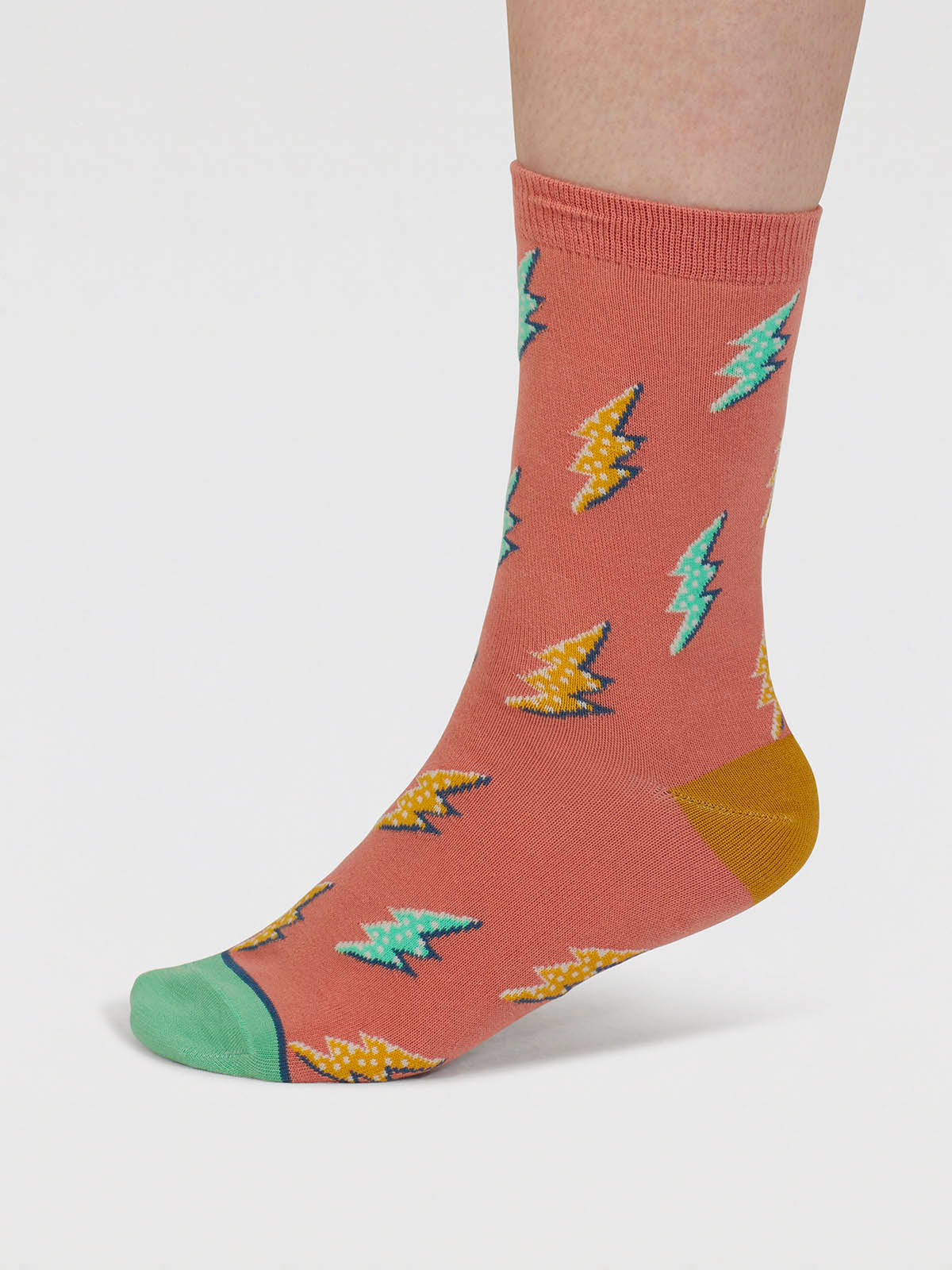 Oriane Weather Organic Cotton Socks - Coral Orange - Flockneti